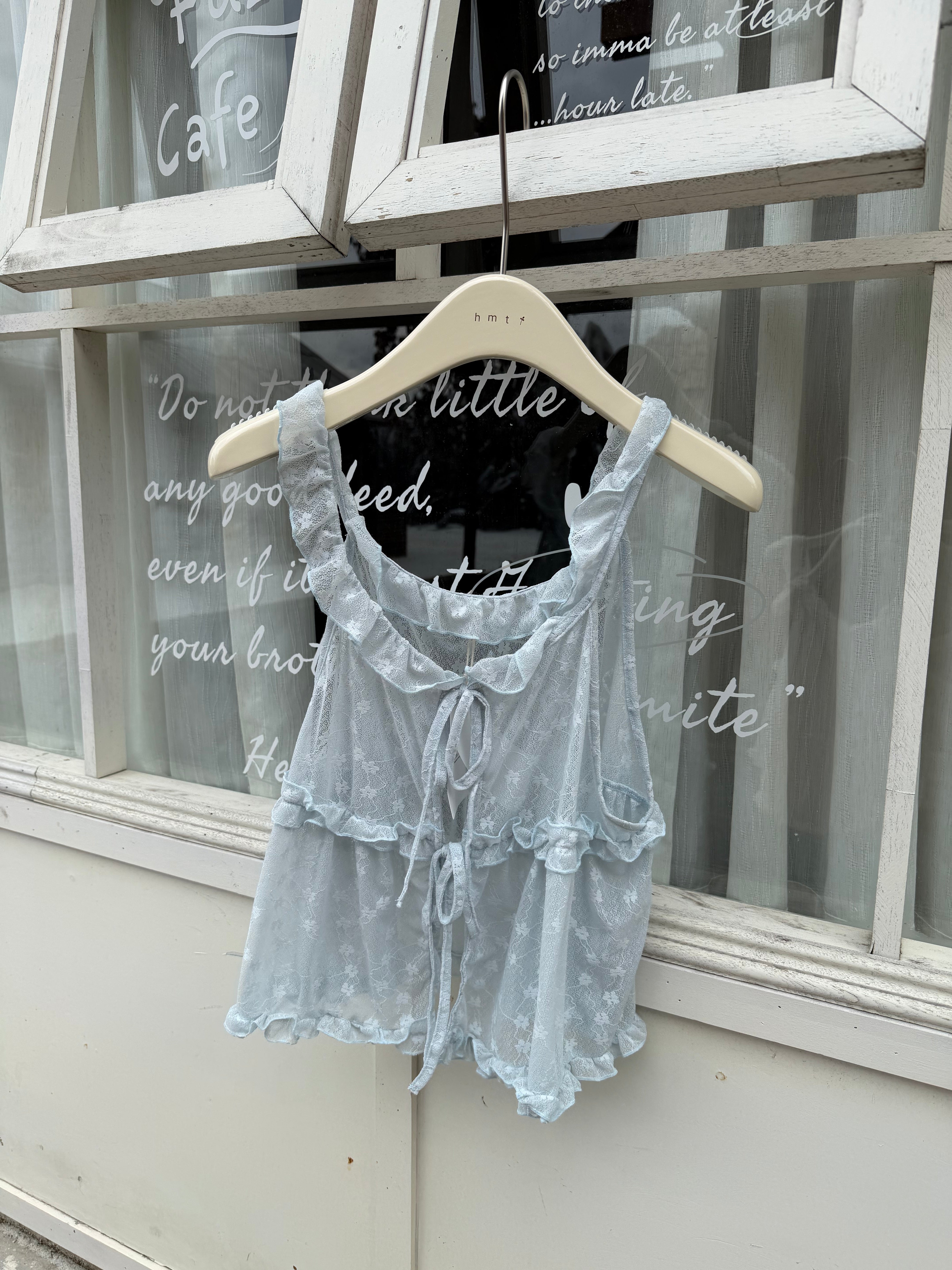 HELLO MILK TEE- 86768   韓系綁帶衫