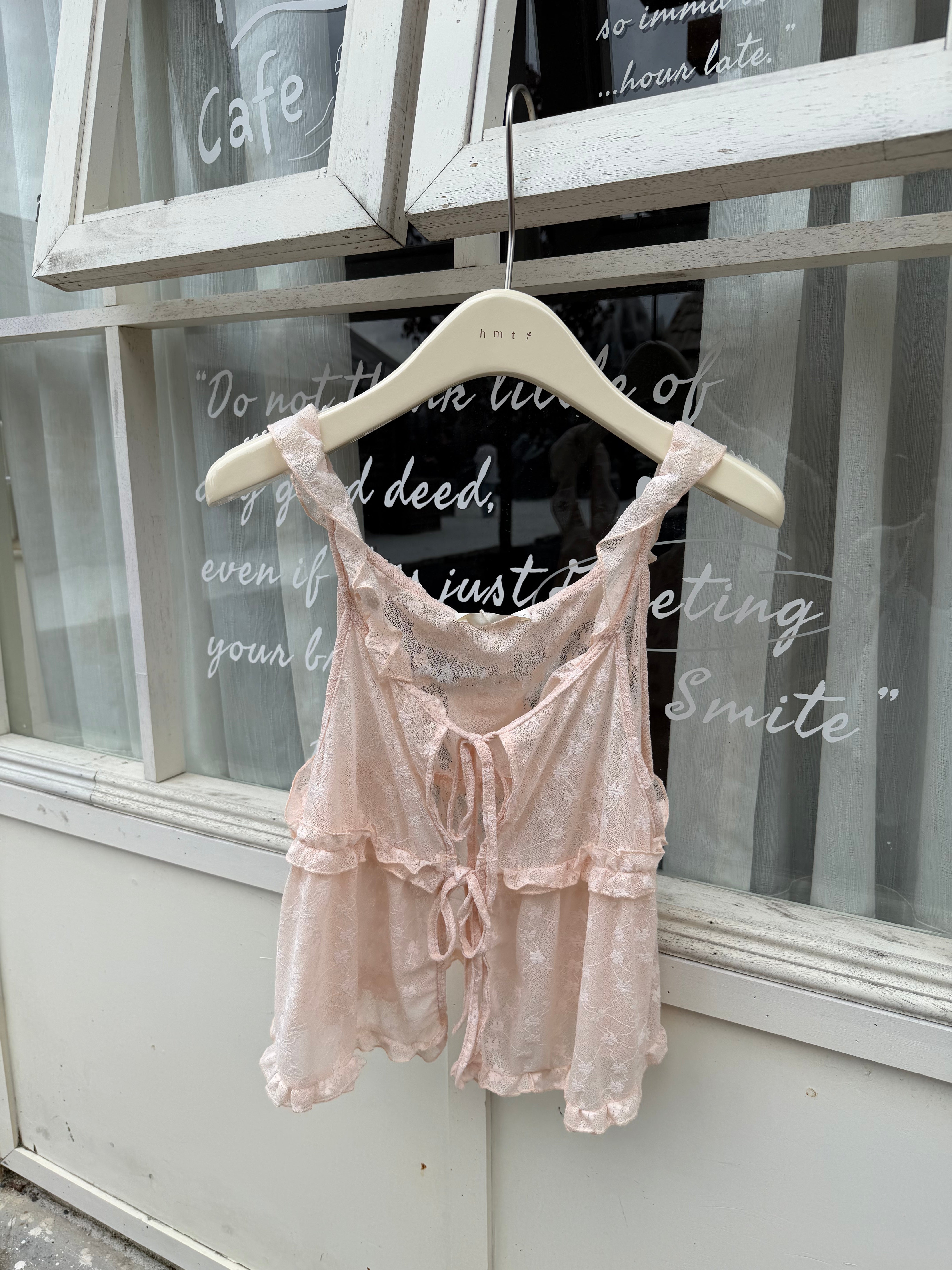 HELLO MILK TEE- 86768   韓系綁帶衫