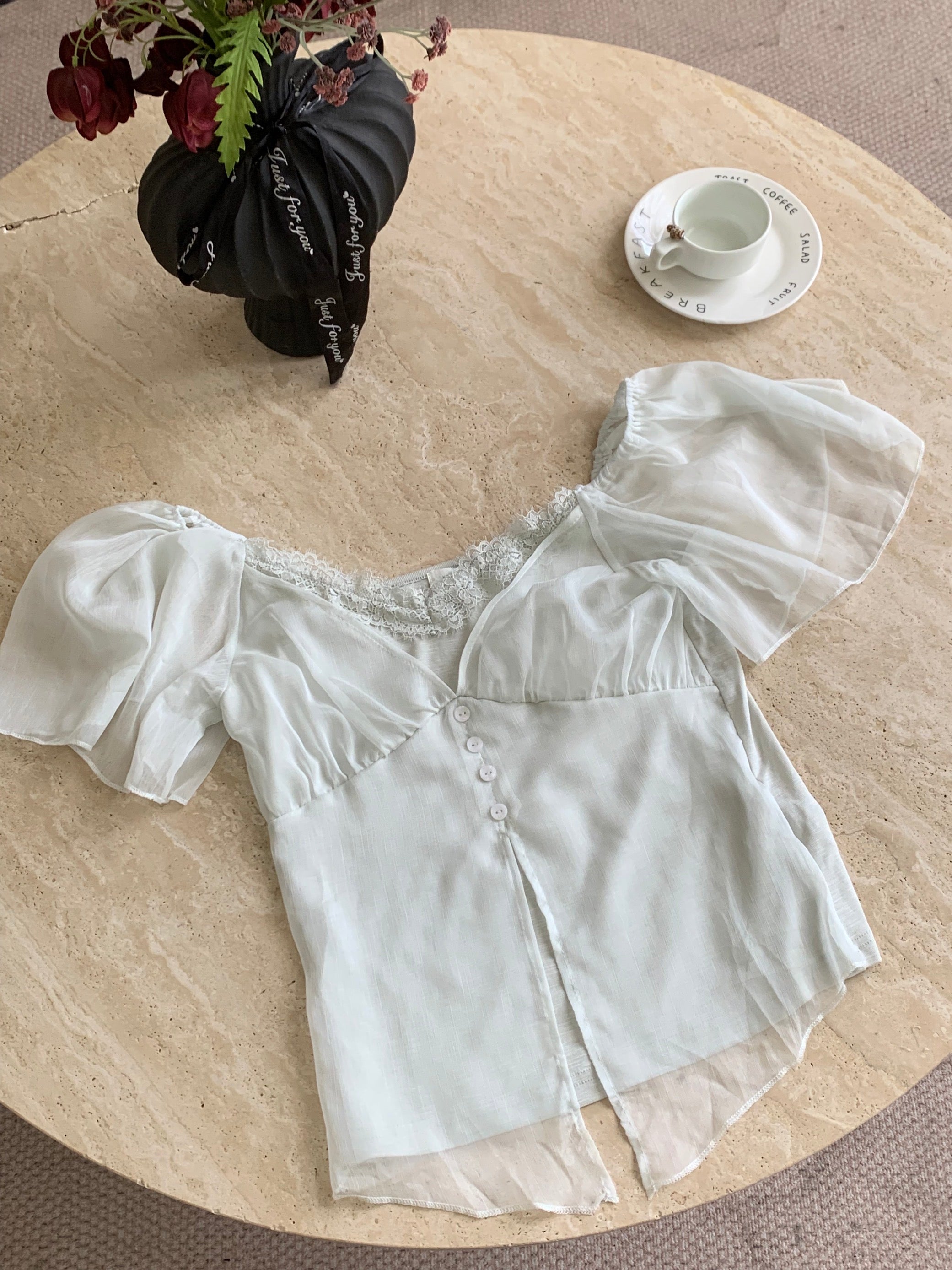 HELLO MILK TEE- 86714   法式小衫