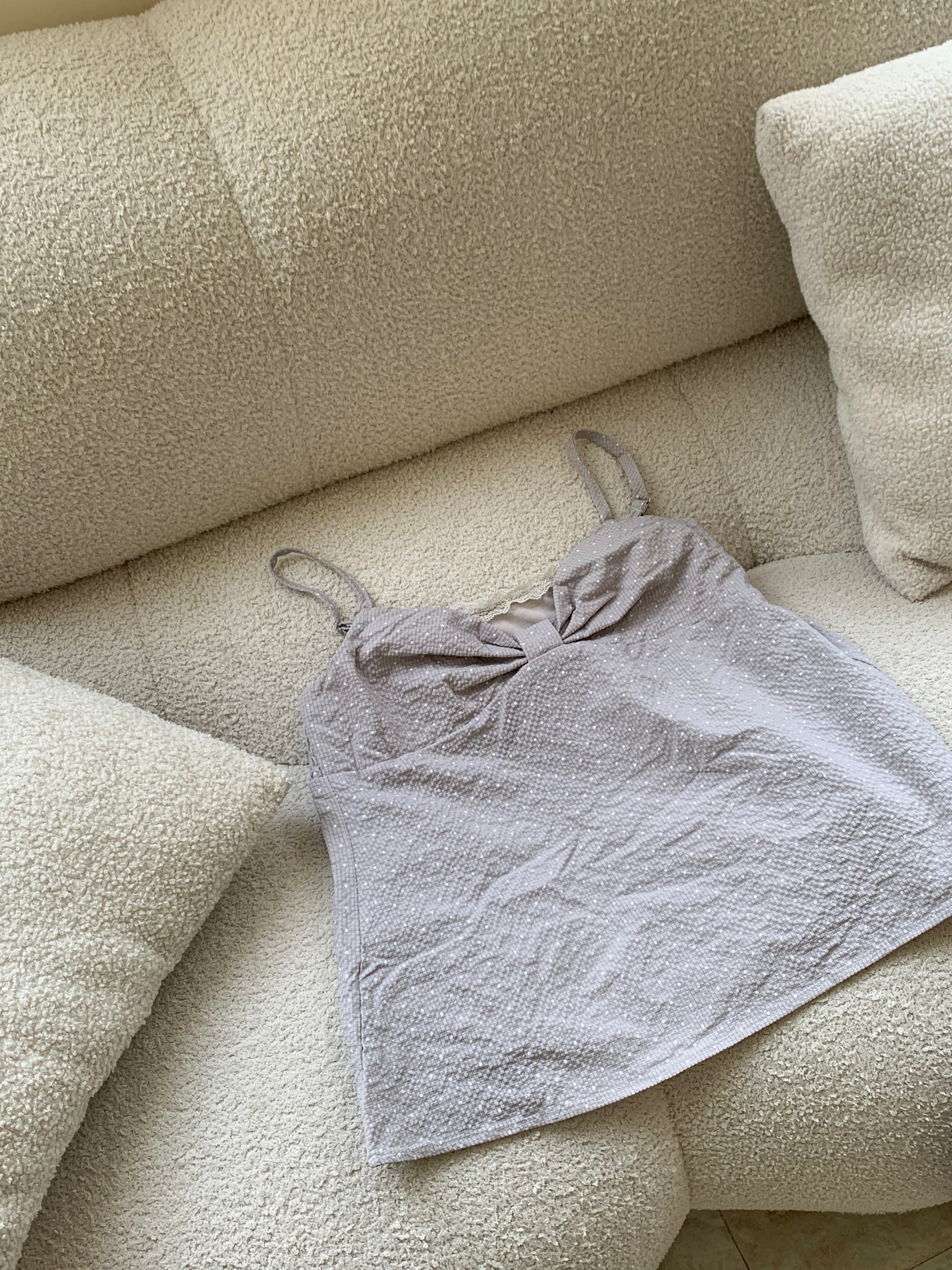 HELLO MILK TEE- 86758   波點吊帶
