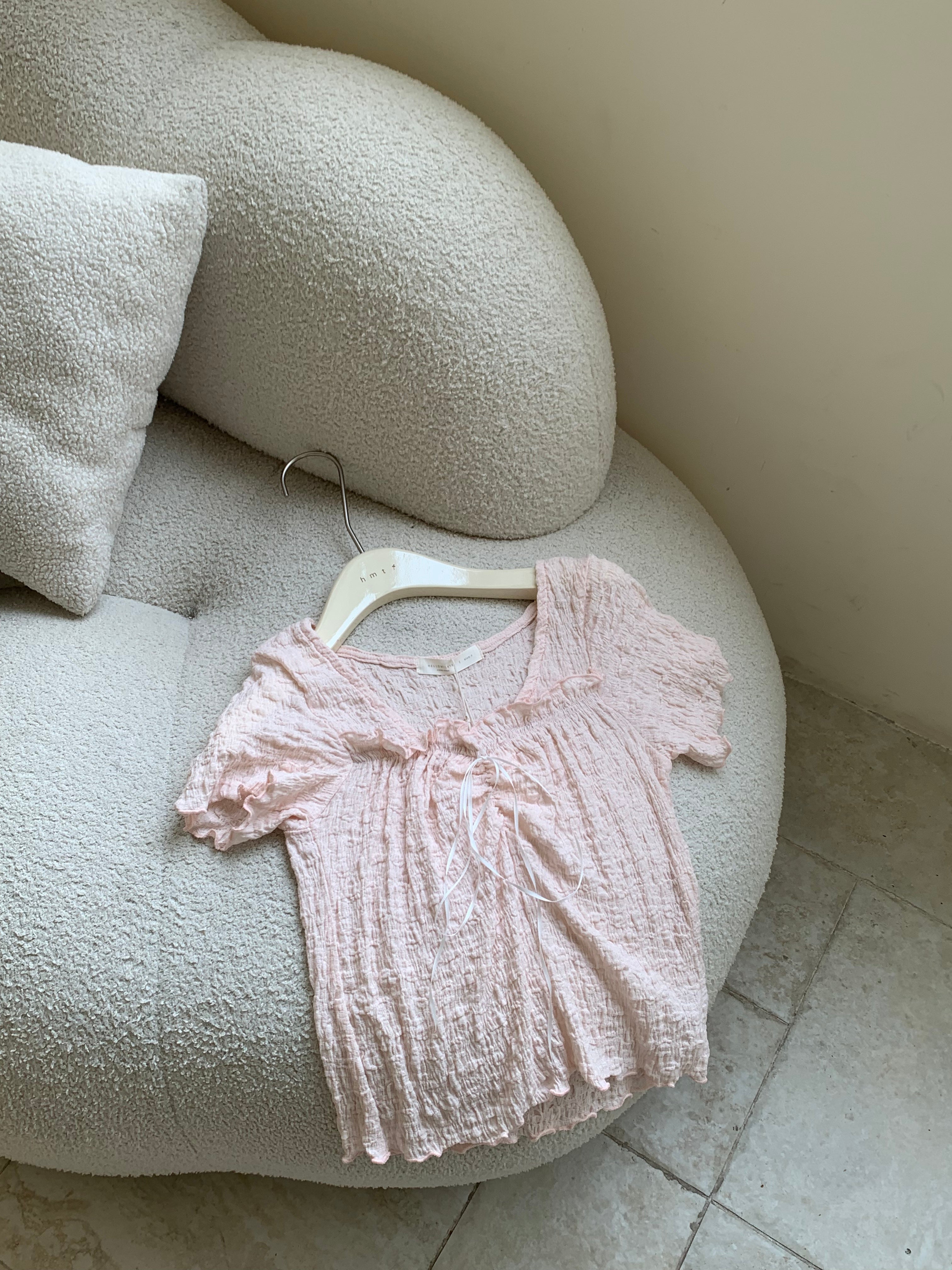HELLO MILK TEE- 86857   方領上衣