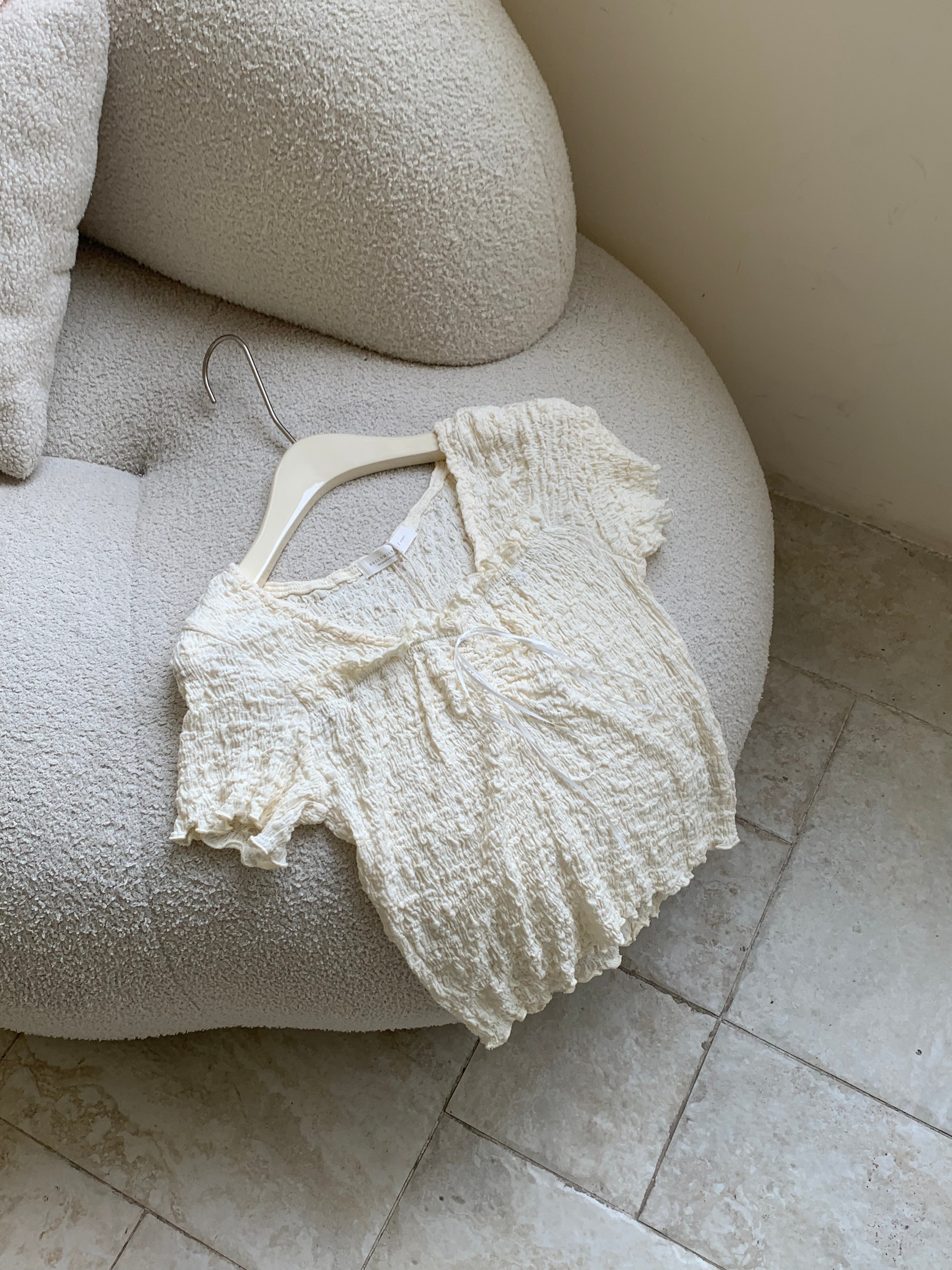 HELLO MILK TEE- 86857   方領上衣