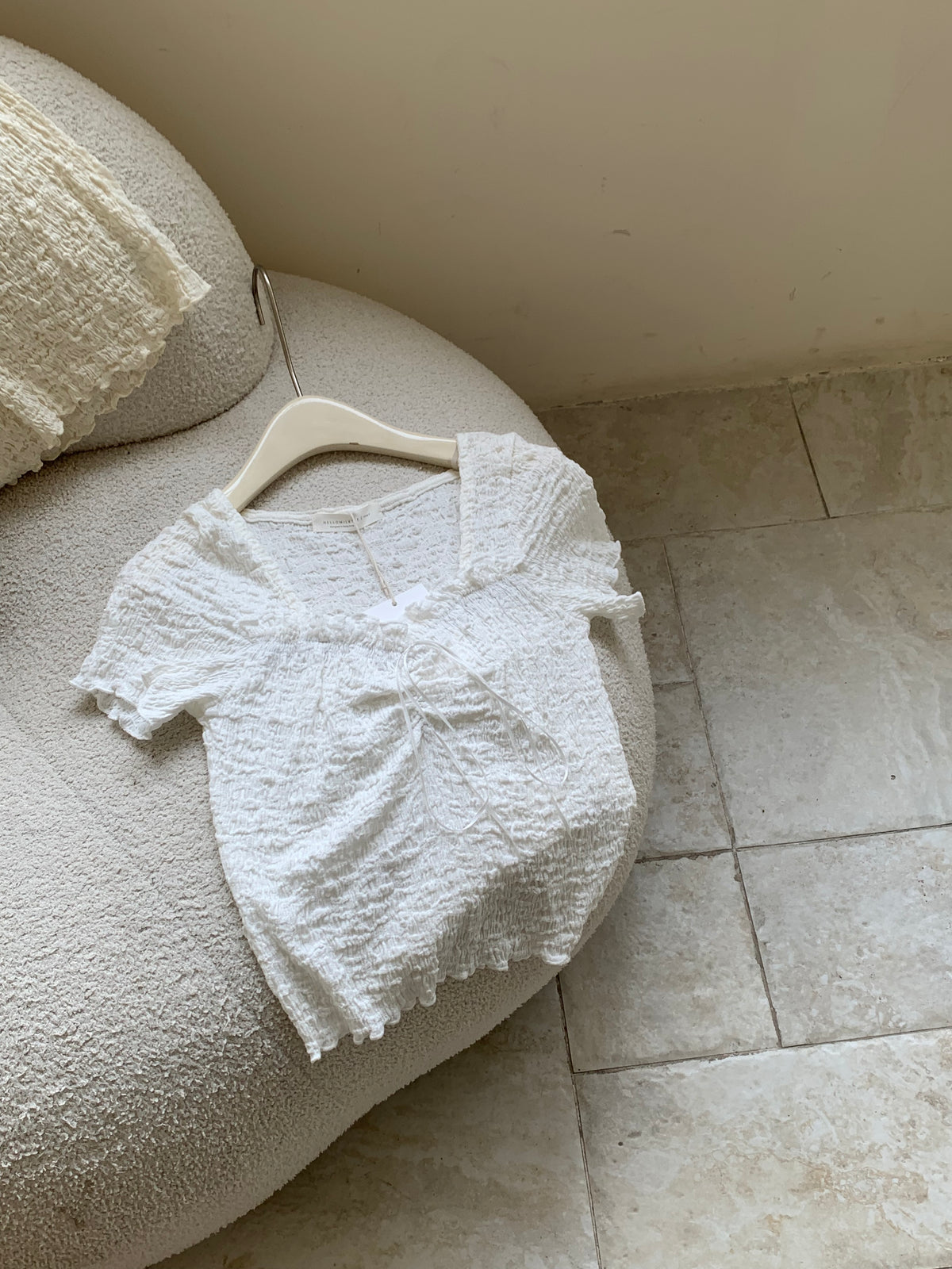HELLO MILK TEE- 86857   方領上衣