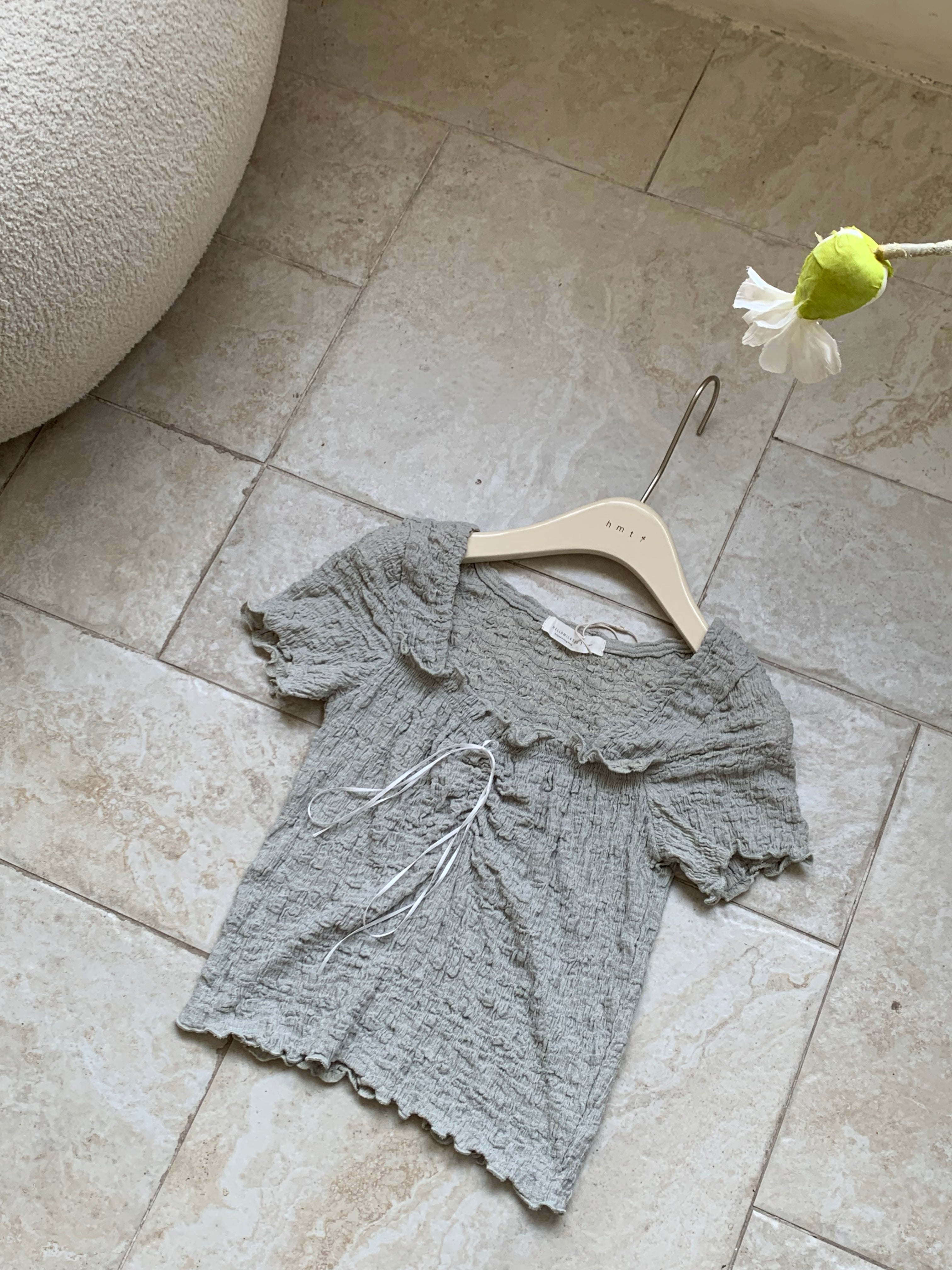 HELLO MILK TEE- 86857   方領上衣