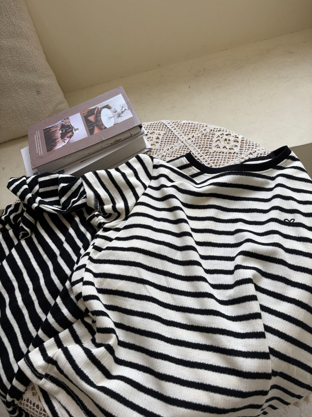 HELLO MILK TEE- 86842   圓領條紋衫