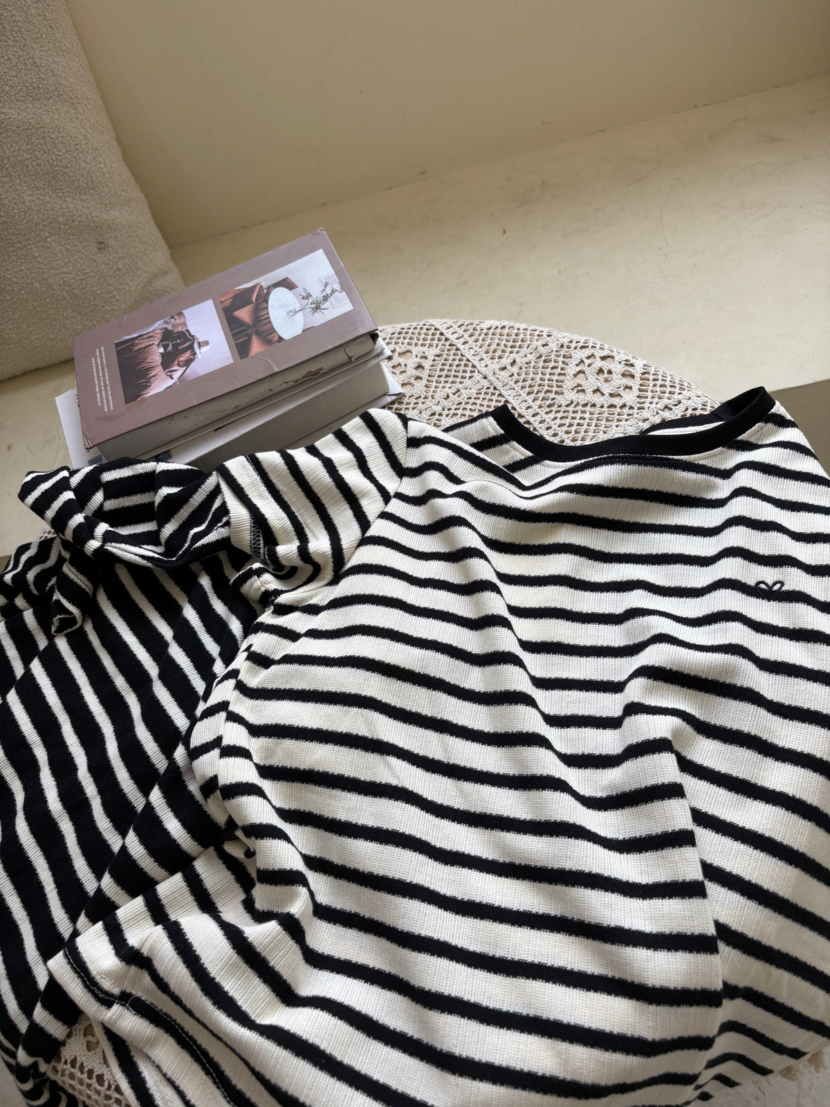 HELLO MILK TEE- 86842   圓領條紋衫