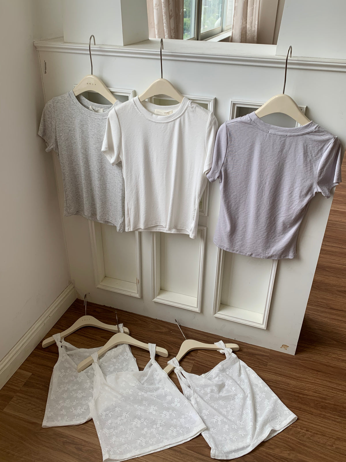 HELLO MILK TEE- 86745   圓領套裝