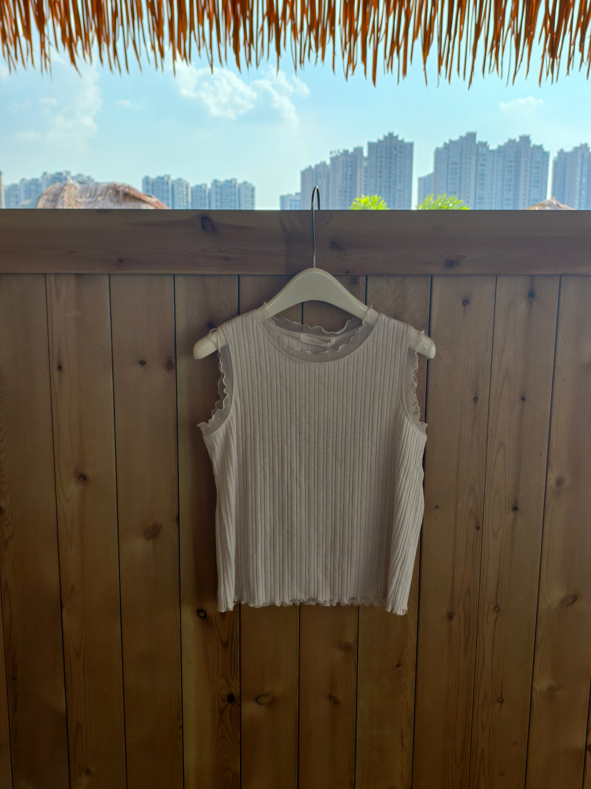 HELLO MILK TEE- 86865   拼接無袖衫