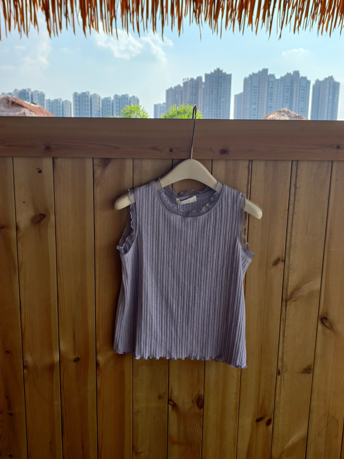 HELLO MILK TEE- 86865   拼接無袖衫