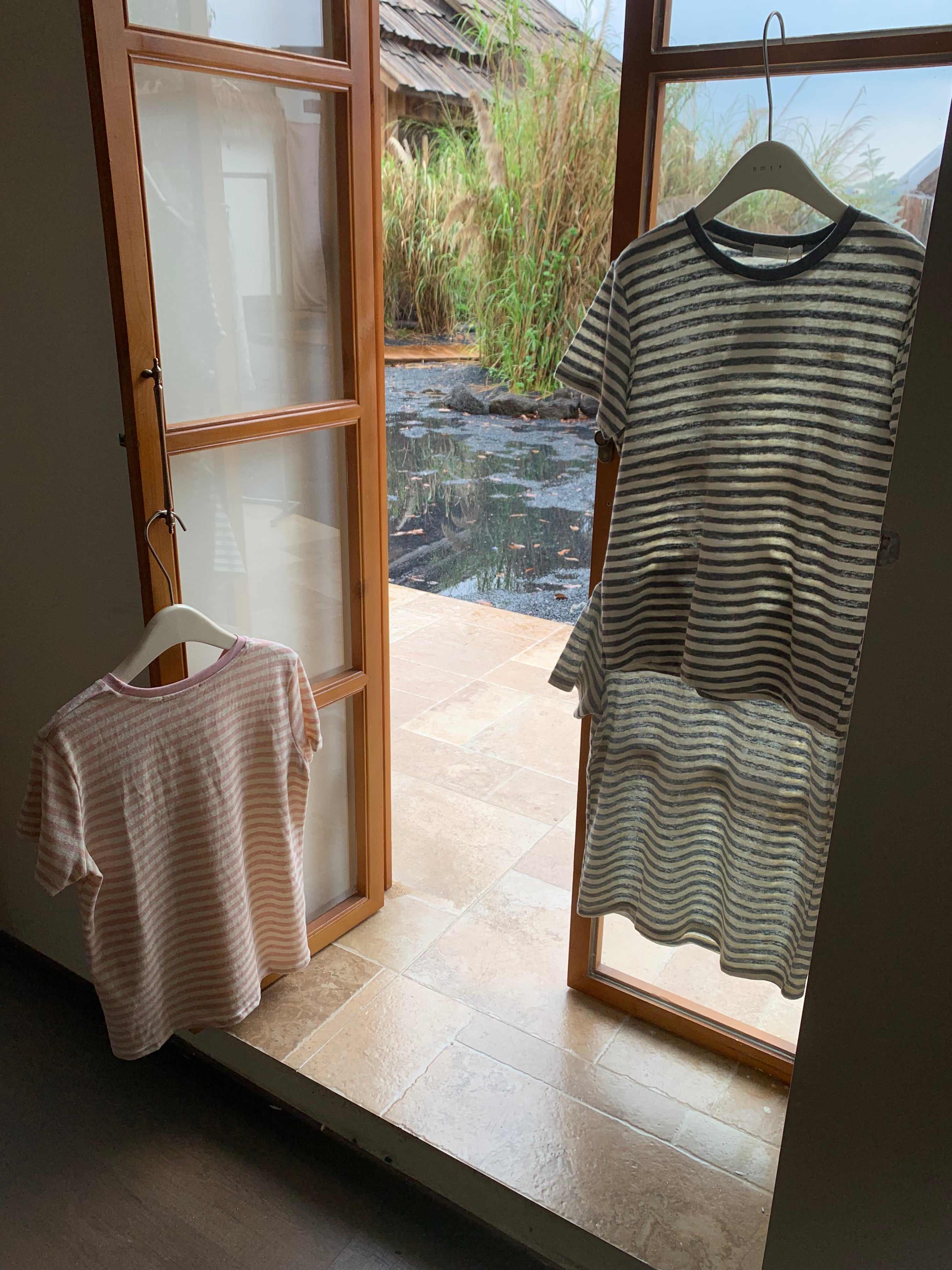 HELLO MILK TEE- 86878   條紋圓領衫