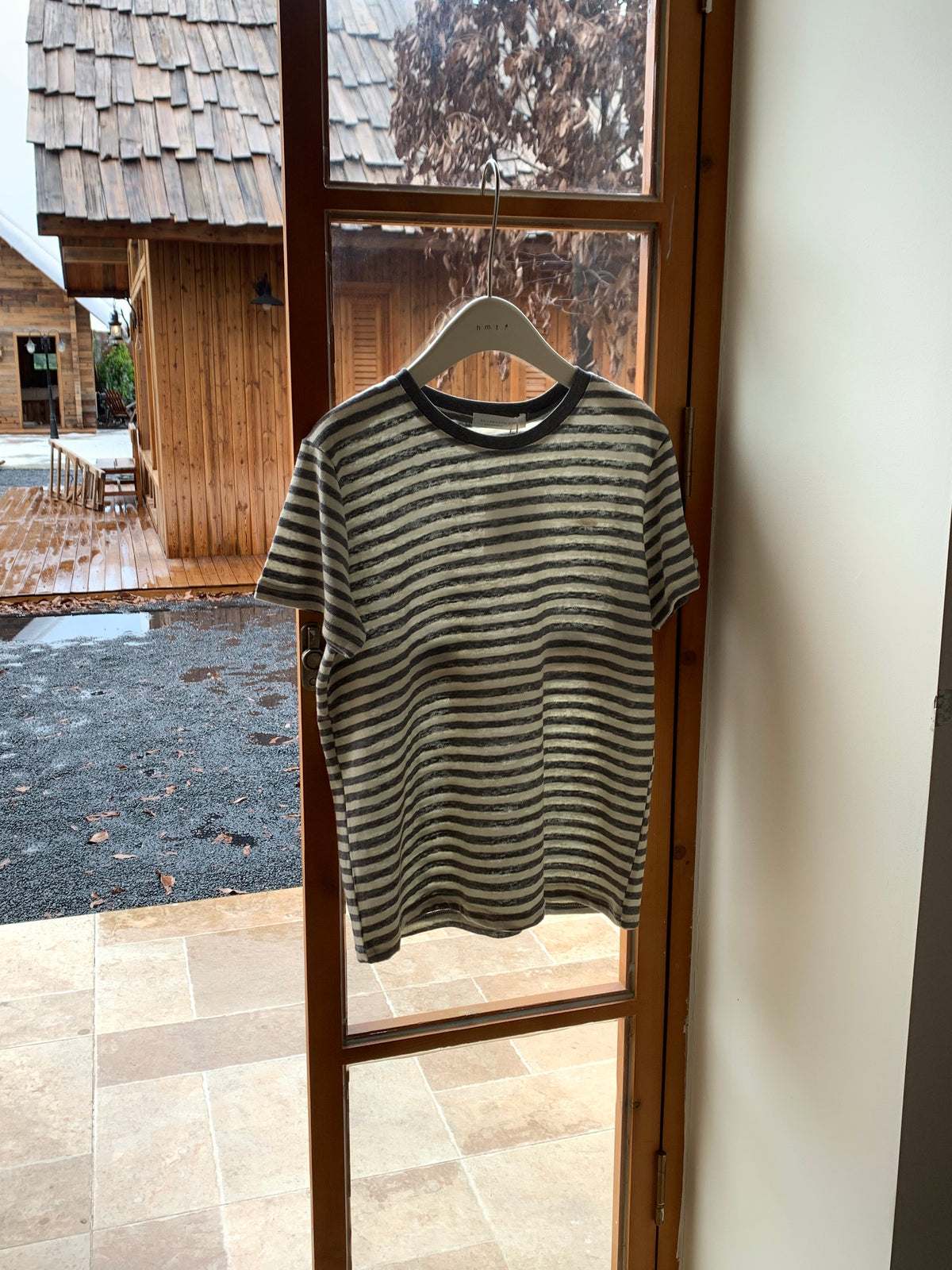 HELLO MILK TEE- 86878   條紋圓領衫