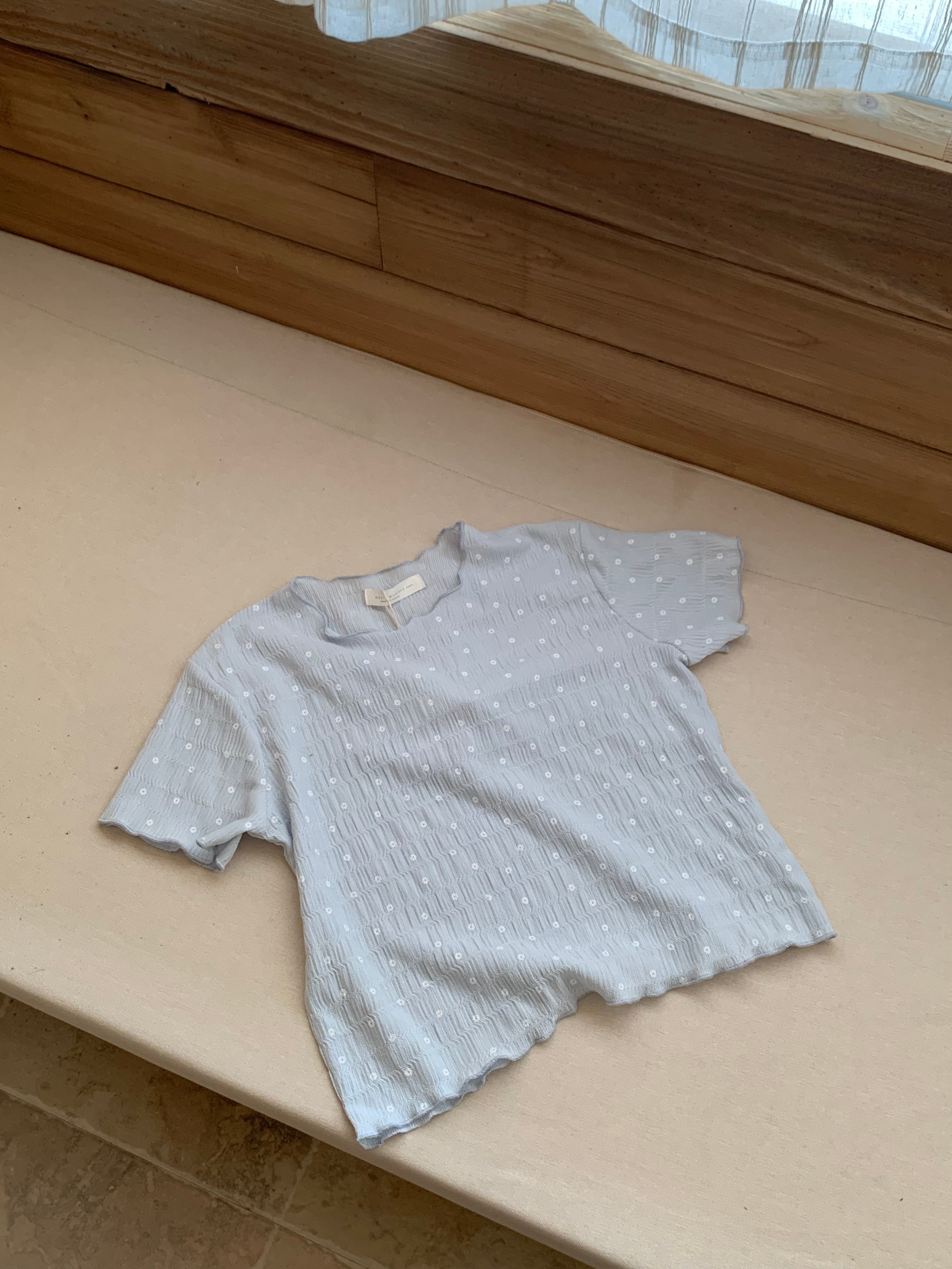 HELLO MILK TEE- 86881   木耳邊小衫