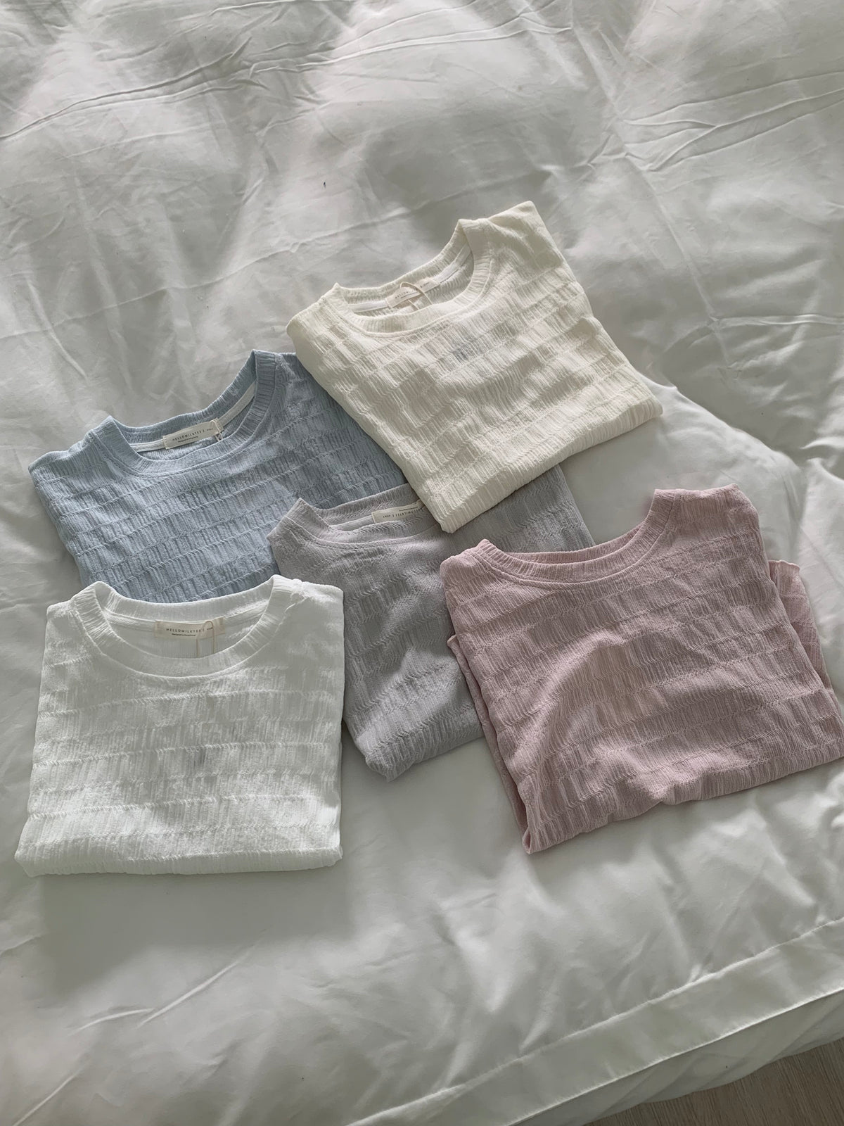 HELLO MILK TEE- 86880   淨版圓領衫