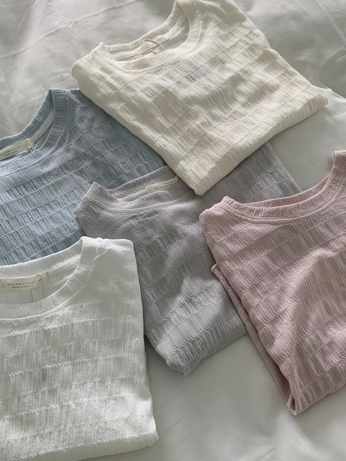 HELLO MILK TEE- 86880   淨版圓領衫