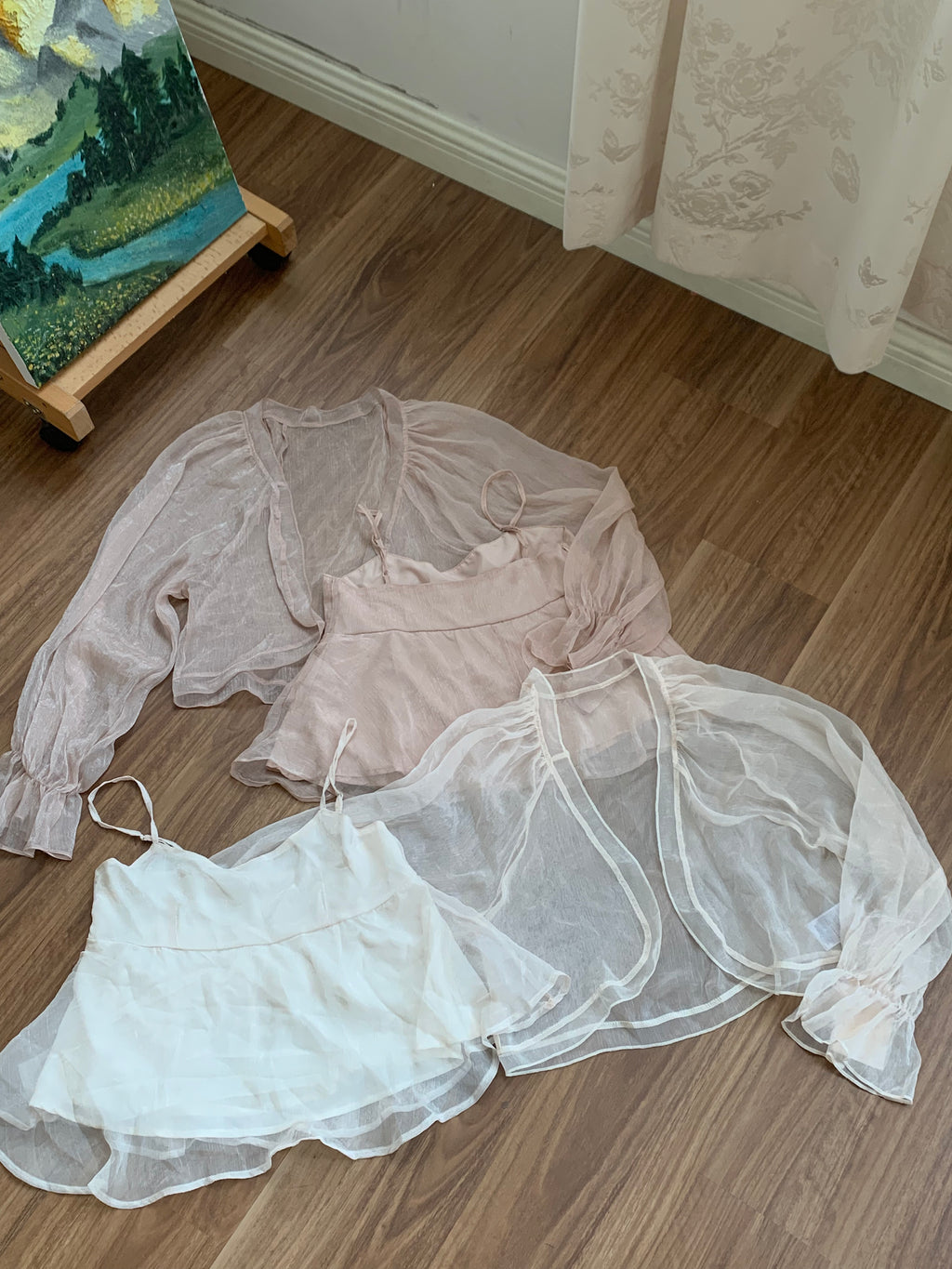 HELLO MILK TEE- 86843   法式兩件套