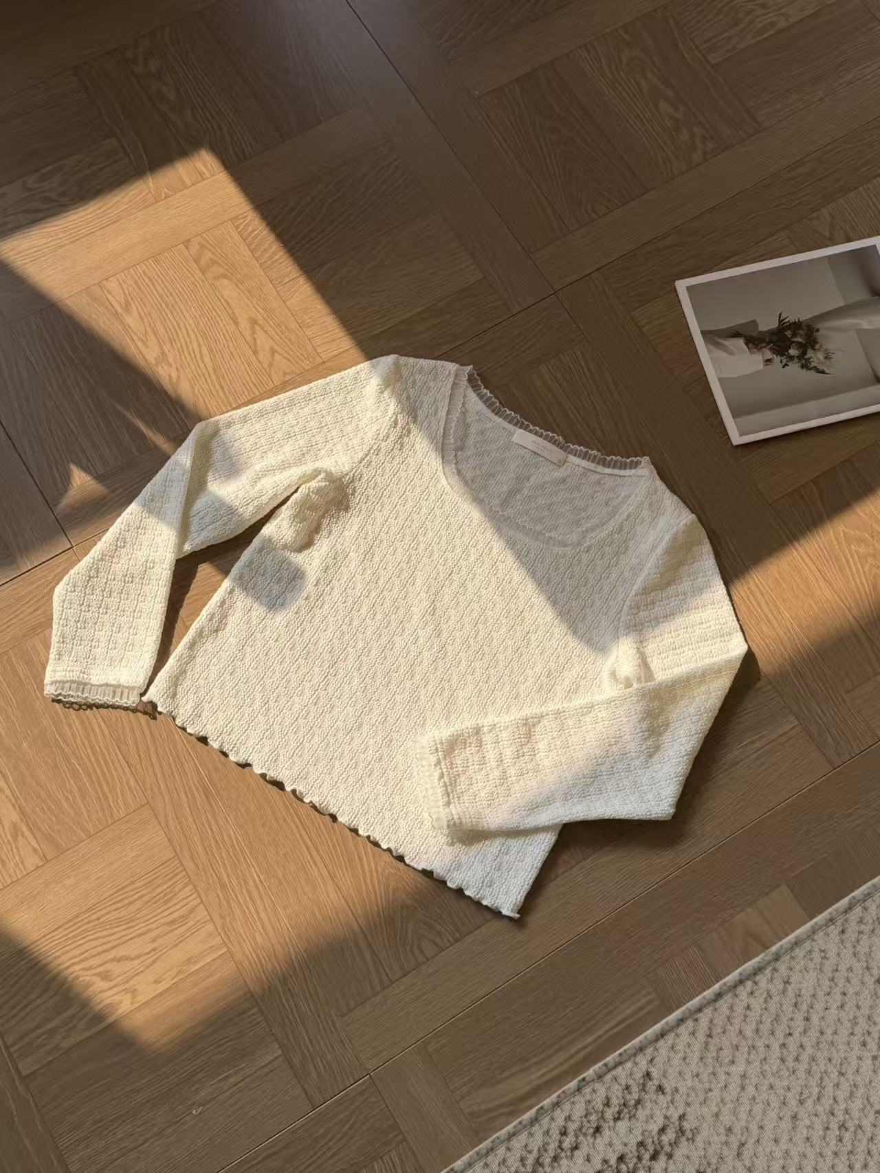 HELLO MILK TEE- 86935 拼接上衣