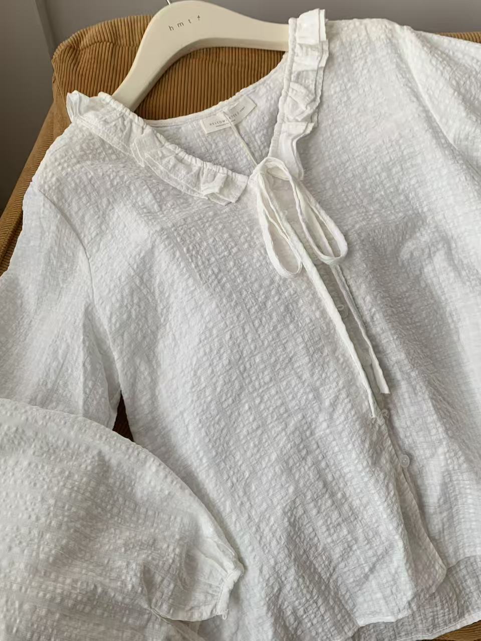 HELLO MILK TEE- 86907 荷葉邊小衫