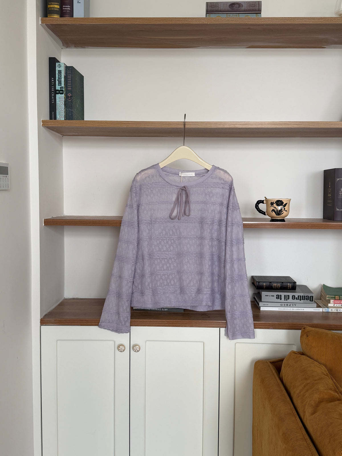 HELLO MILK TEE- 86912 提花小衫