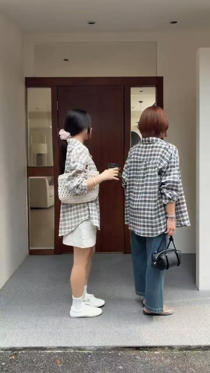 HELLO MILK TEE- 86832   格子襯衫