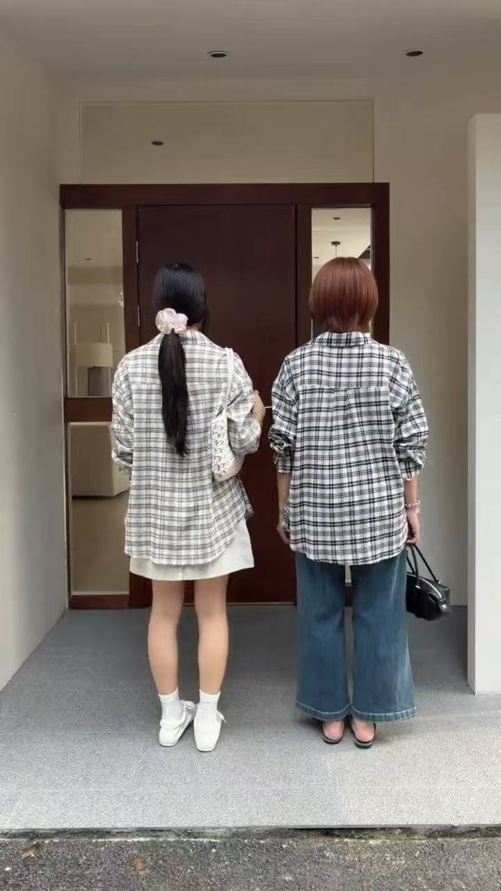 HELLO MILK TEE- 86832   格子襯衫