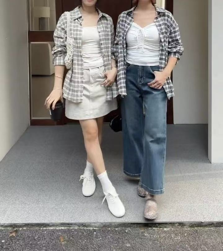 HELLO MILK TEE- 86832   格子襯衫