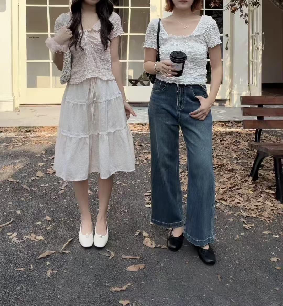 HELLO MILK TEE- 86857   方領上衣