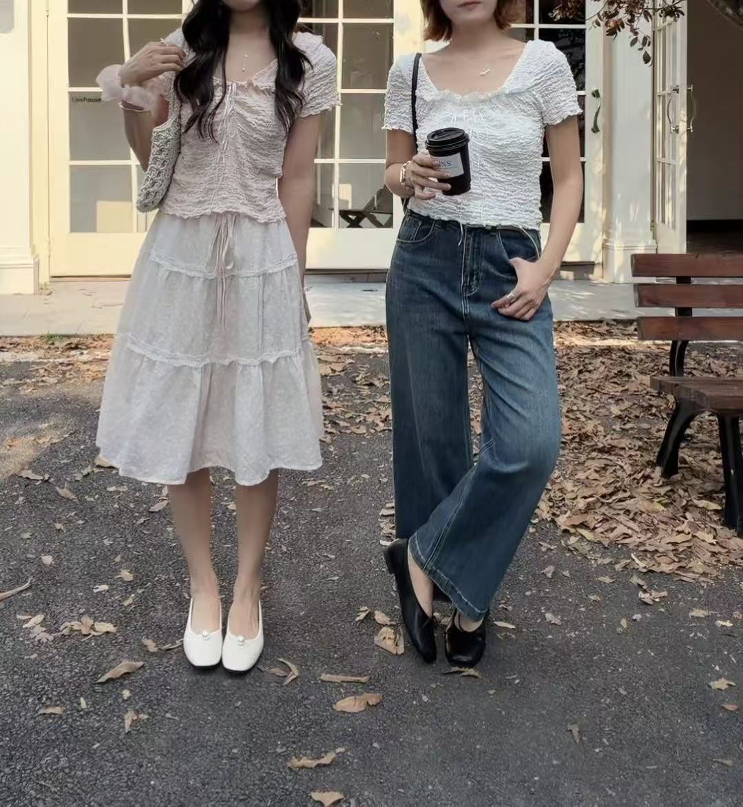 HELLO MILK TEE- 86857   方領上衣