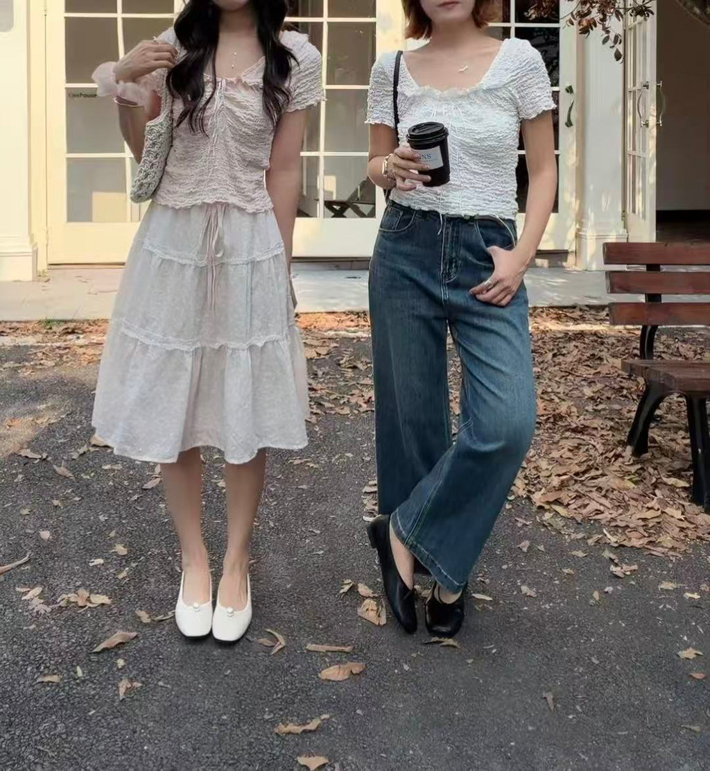 HELLO MILK TEE- 86857   方領上衣