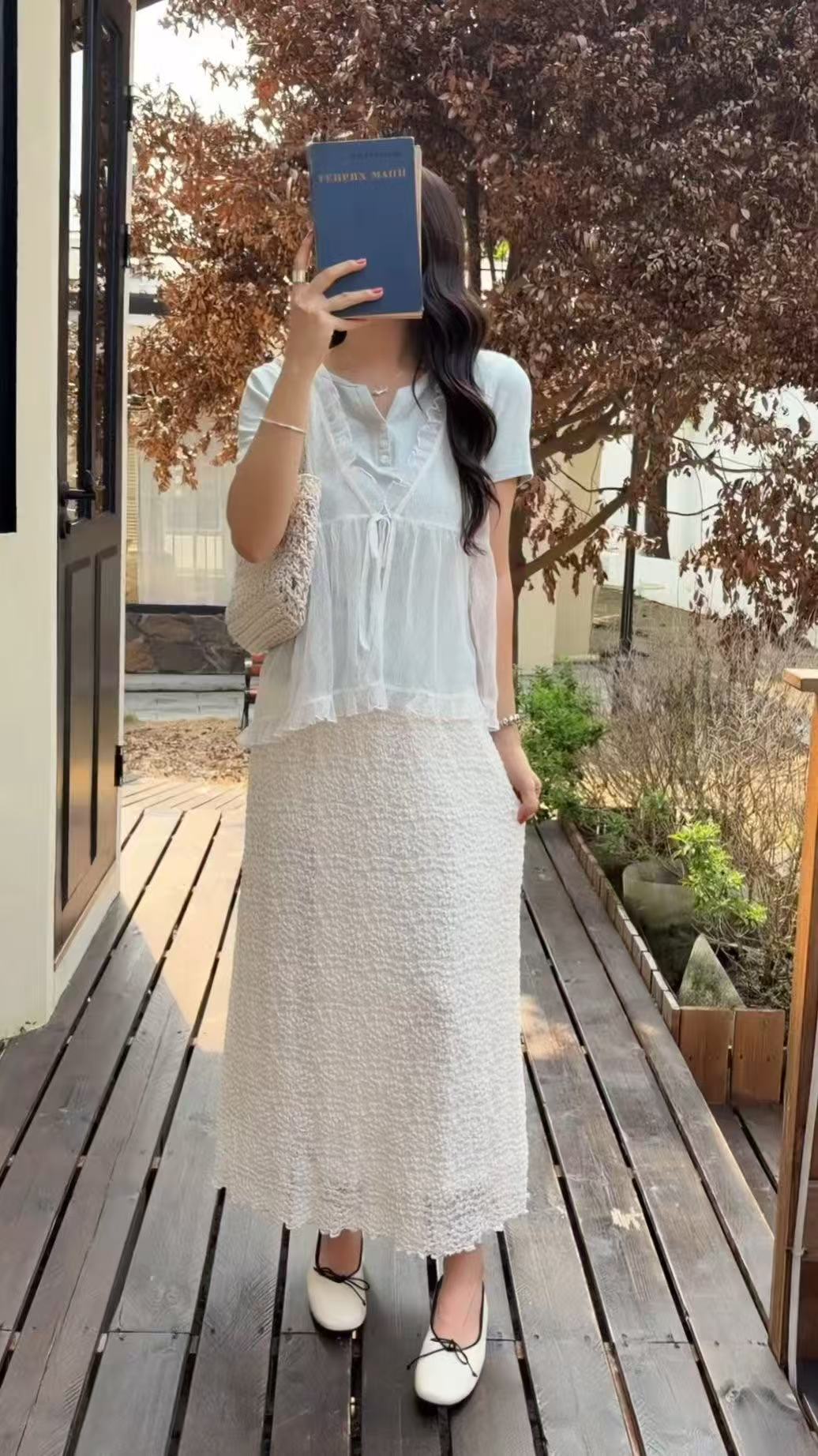 HELLO MILK TEE- 86730   百搭半裙
