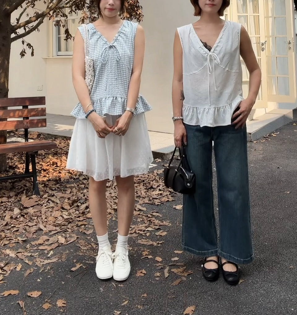 HELLO MILK TEE- 86780   蕾絲吊帶