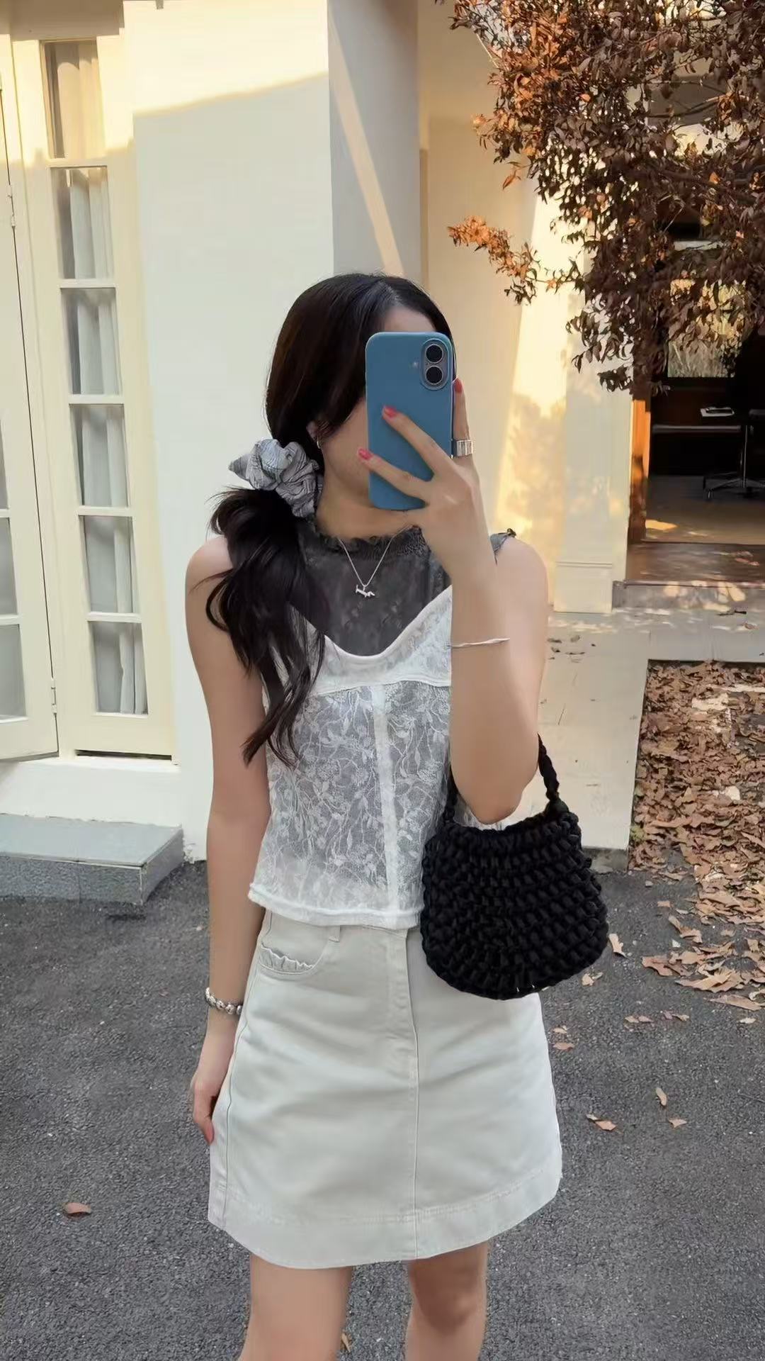 HELLO MILK TEE- 86847   提花吊帶