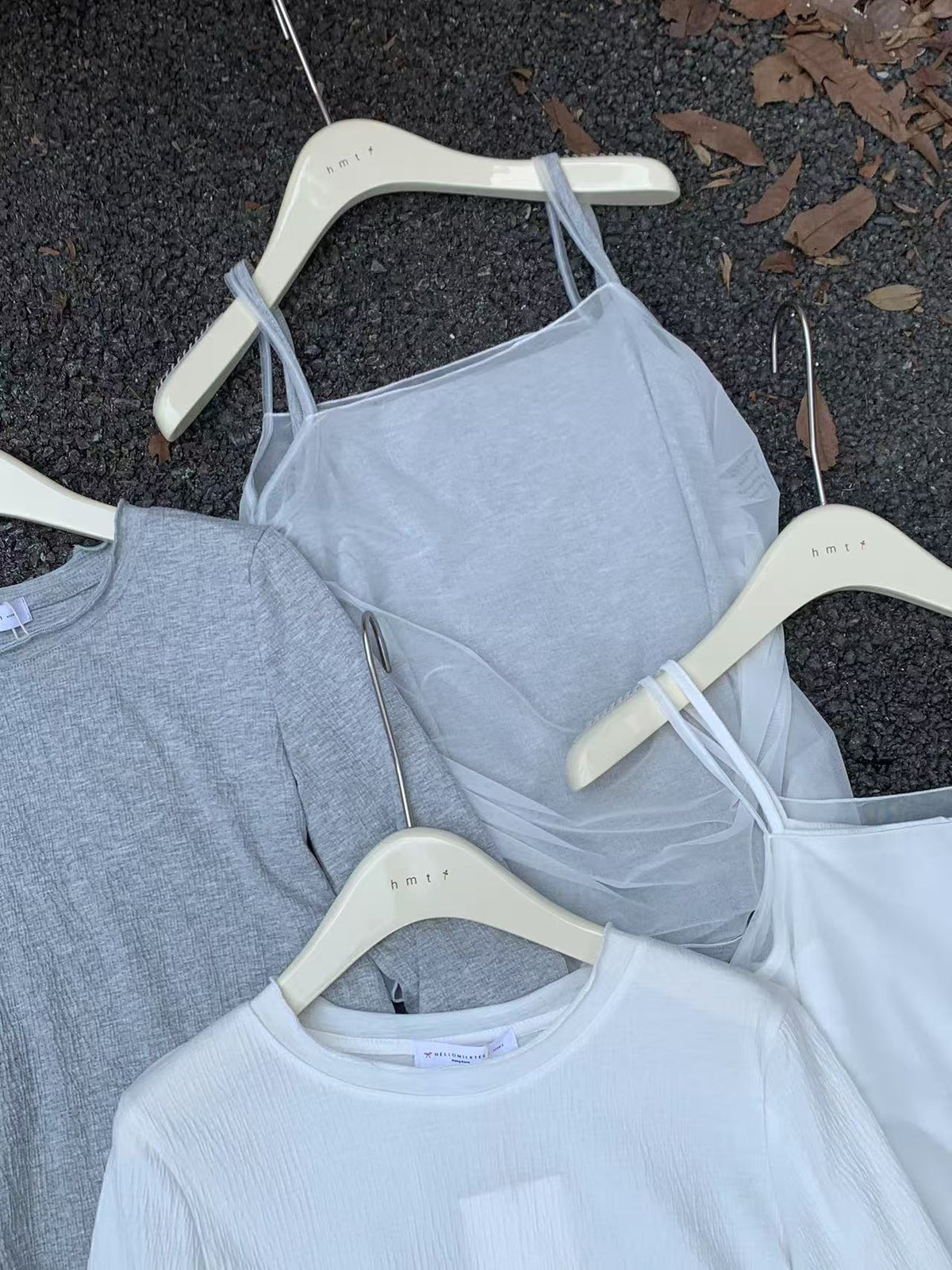HELLO MILK TEE- 86924 吊帶套裝