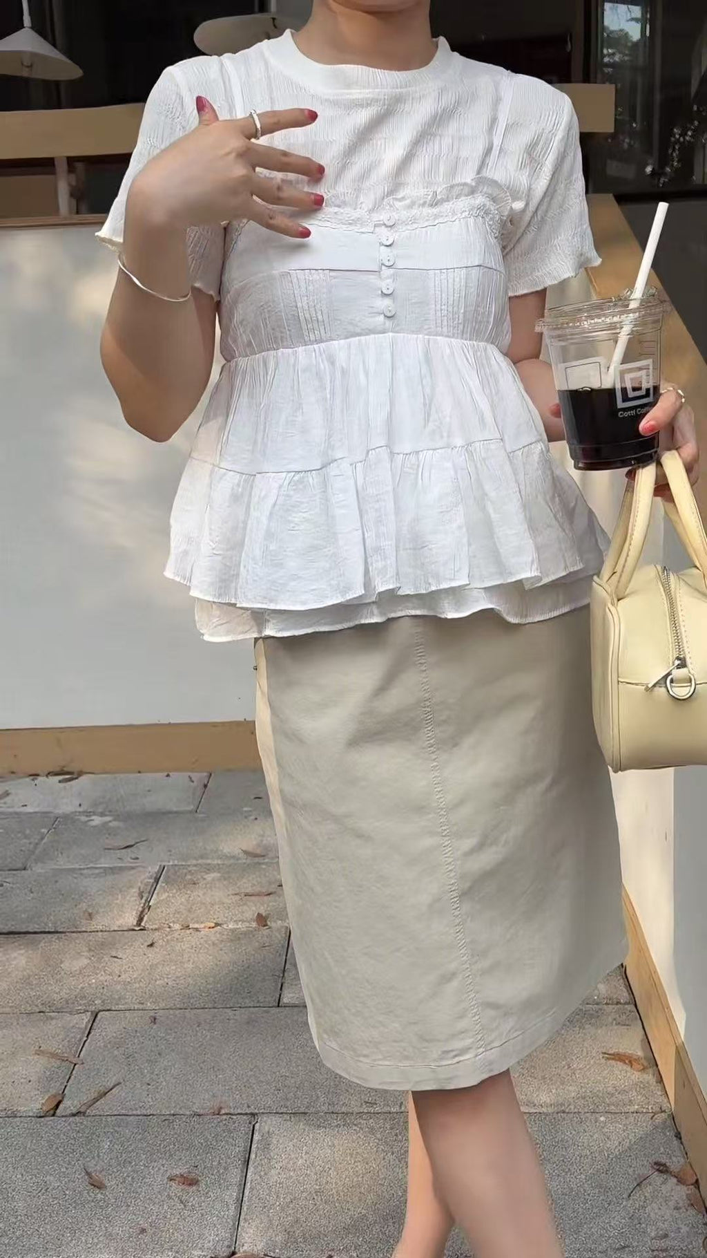 HELLO MILK TEE- 86713   韓系吊帶衫