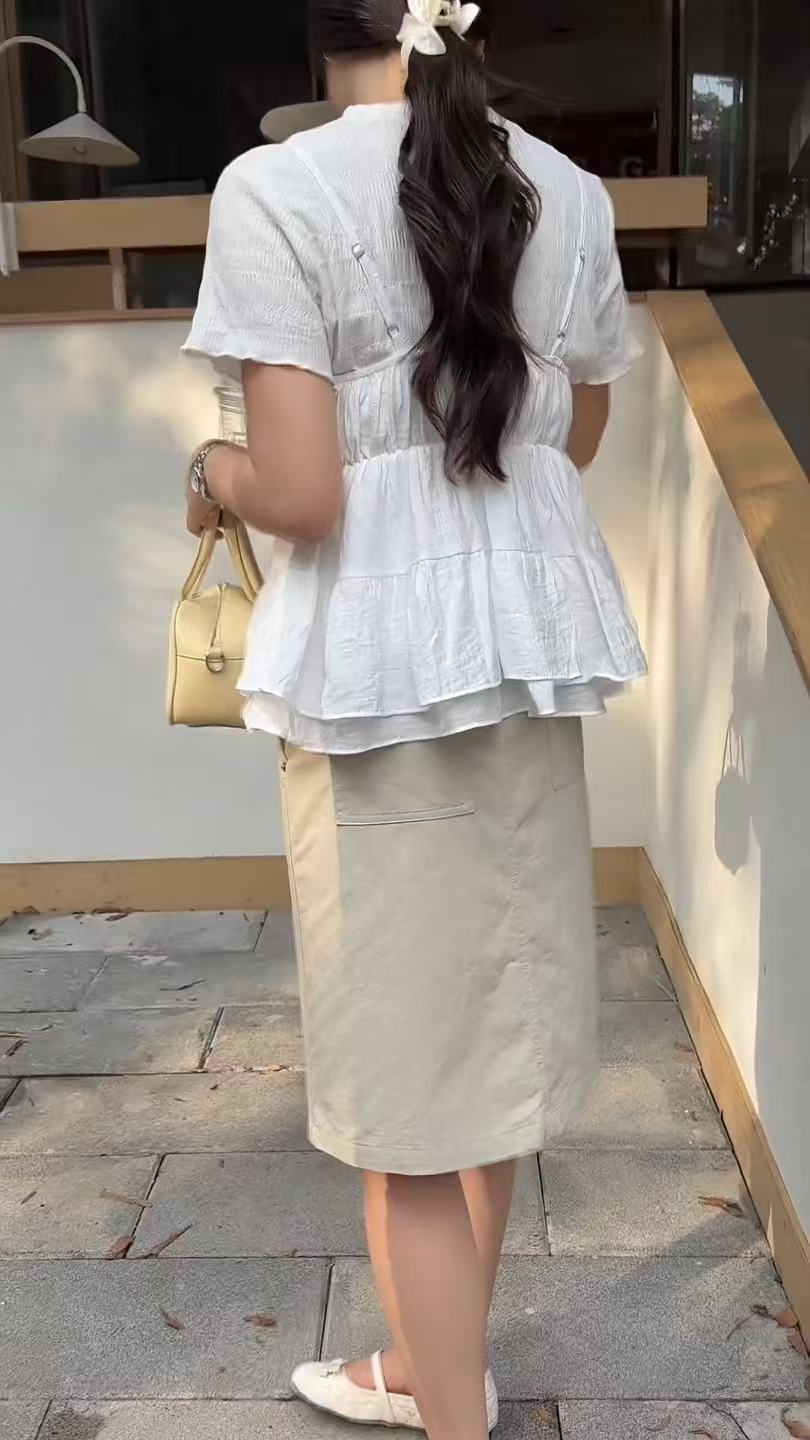 HELLO MILK TEE- 86713   韓系吊帶衫