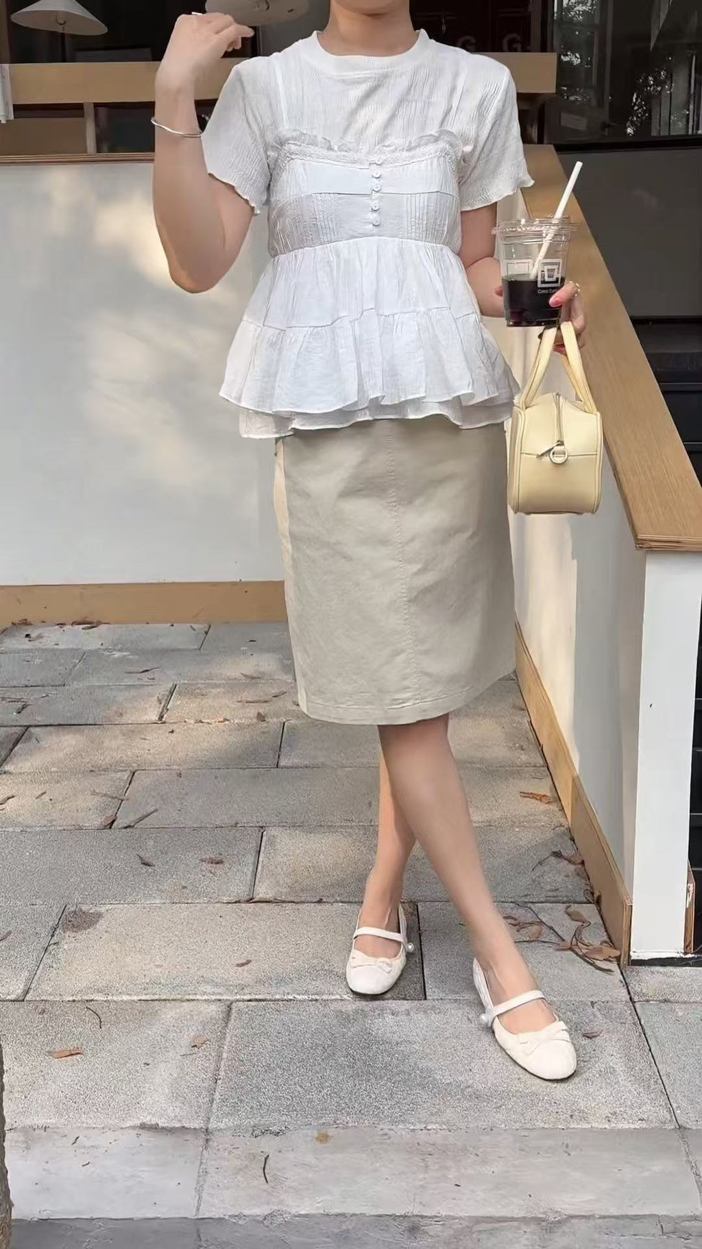 HELLO MILK TEE- 86713   韓系吊帶衫