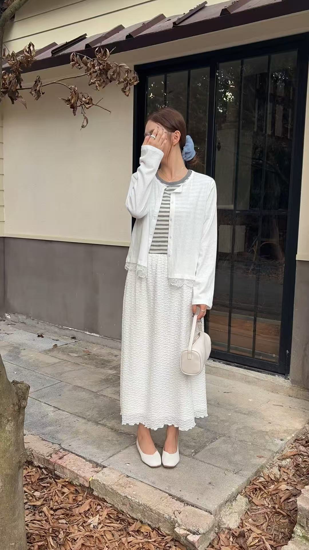 HELLO MILK TEE- 86878   條紋圓領衫