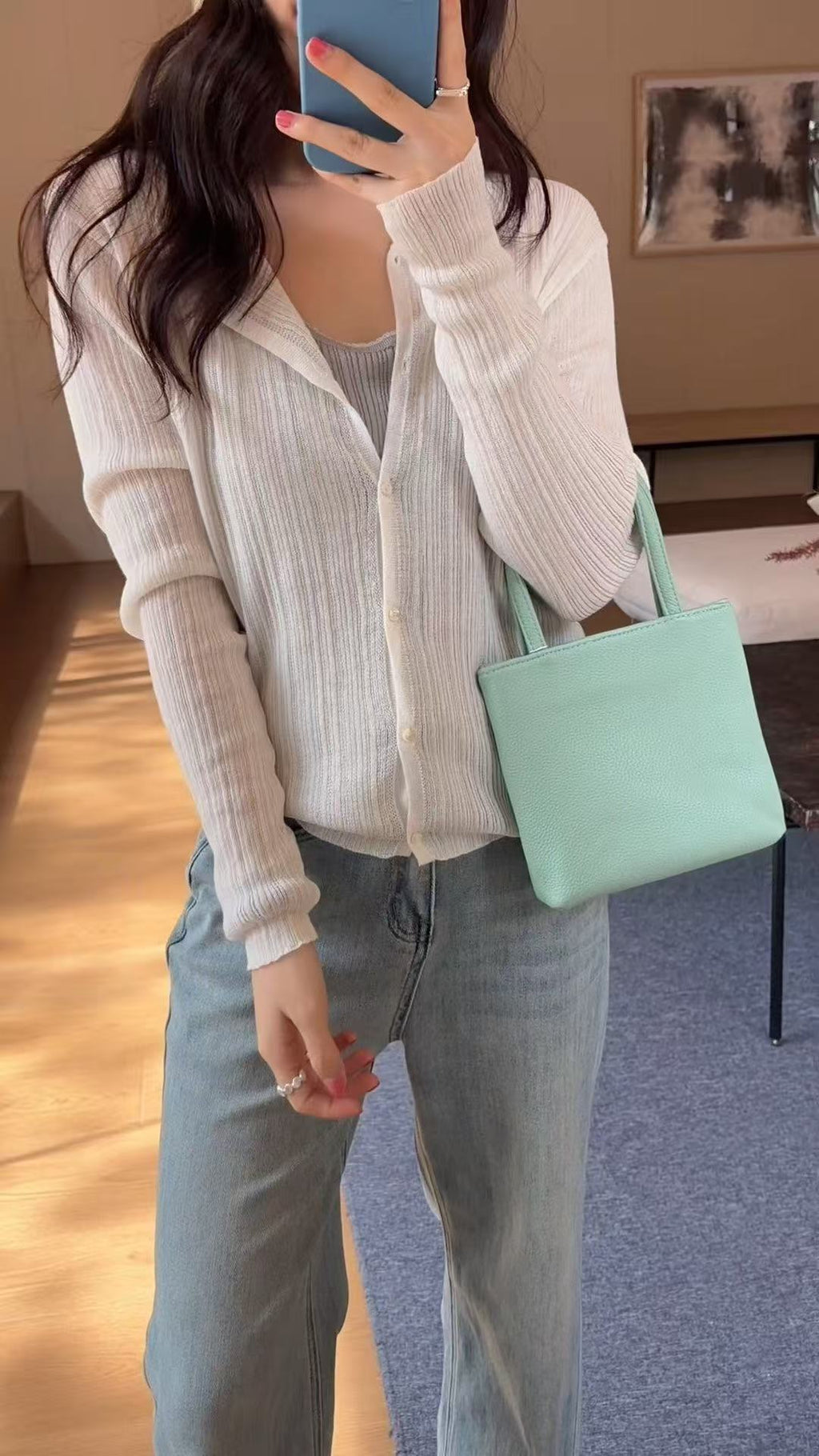 HELLO MILK TEE- 86887   假兩件上衣
