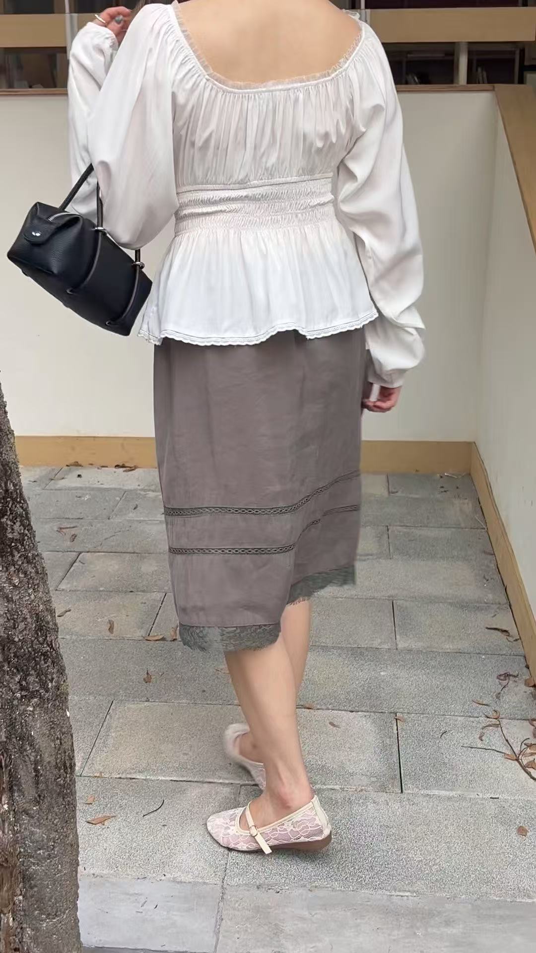 HELLO MILK TEE- 86893   拼接半裙