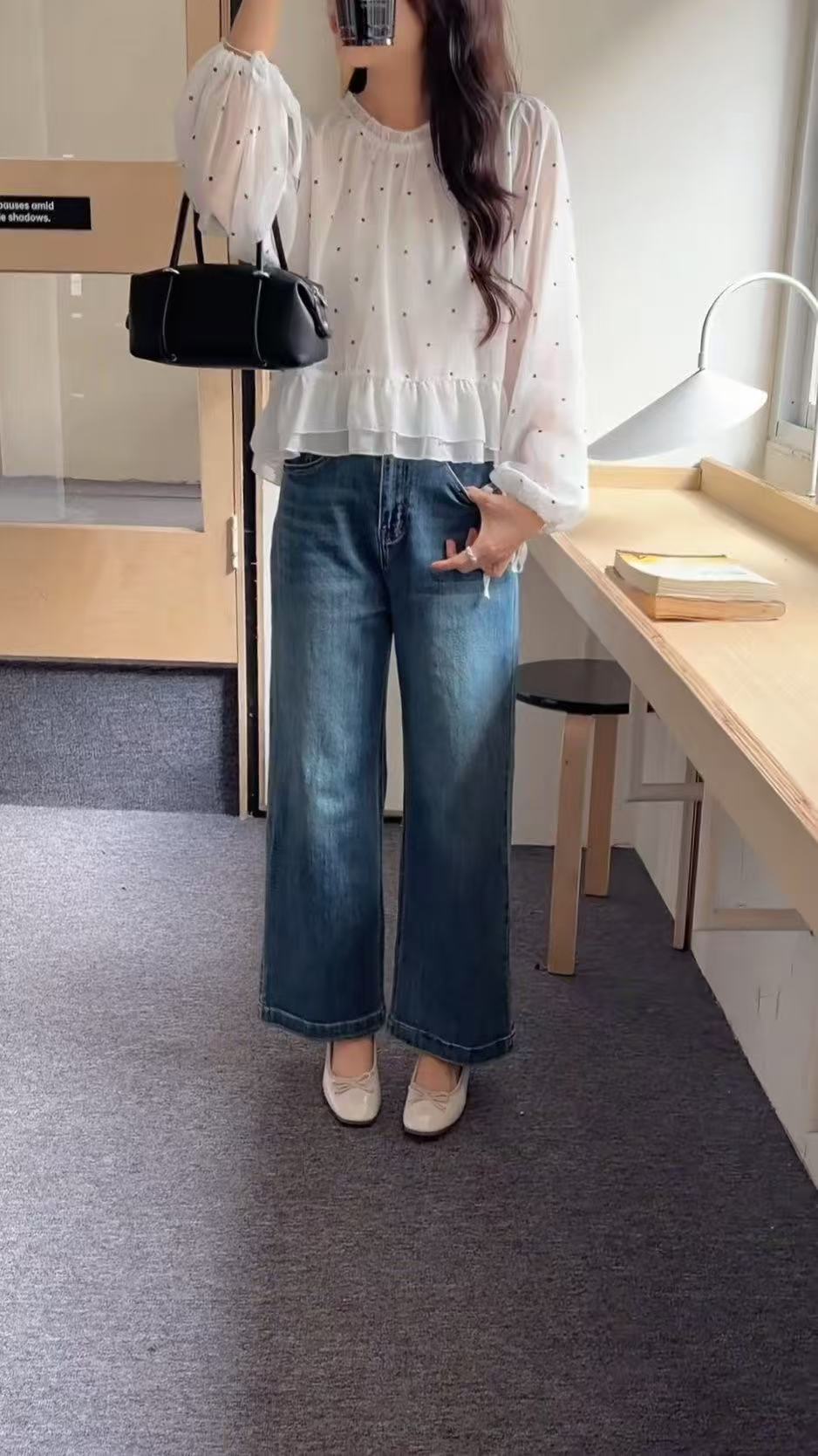 HELLO MILK TEE- 86897   波點小衫