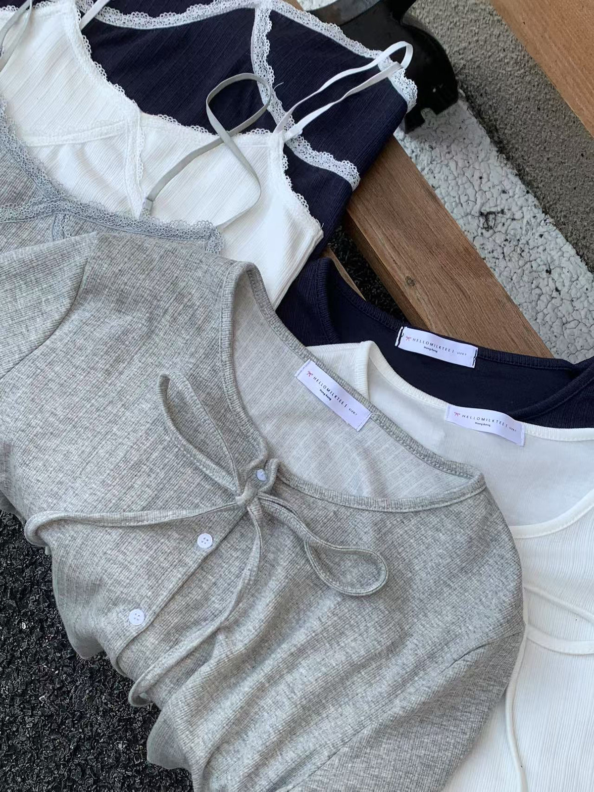 HELLO MILK TEE- 86923 綁帶套裝
