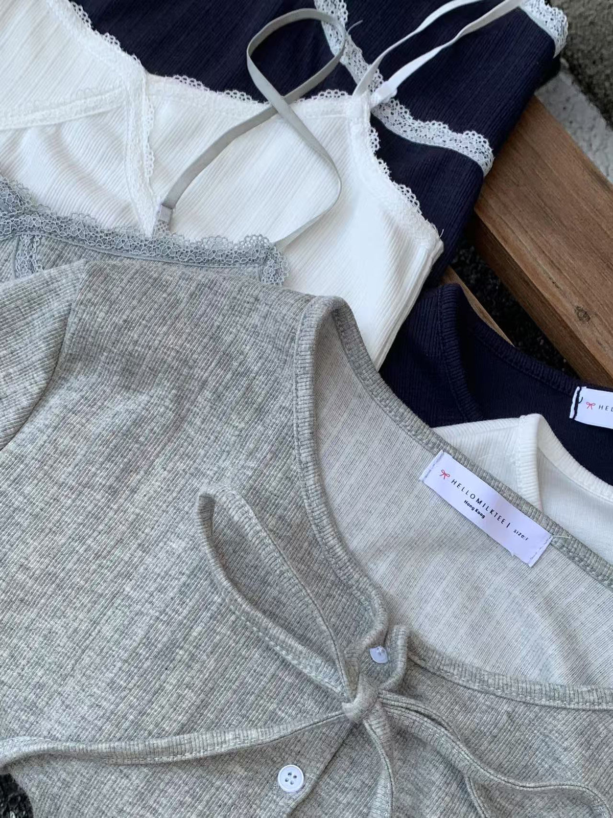 HELLO MILK TEE- 86923 綁帶套裝