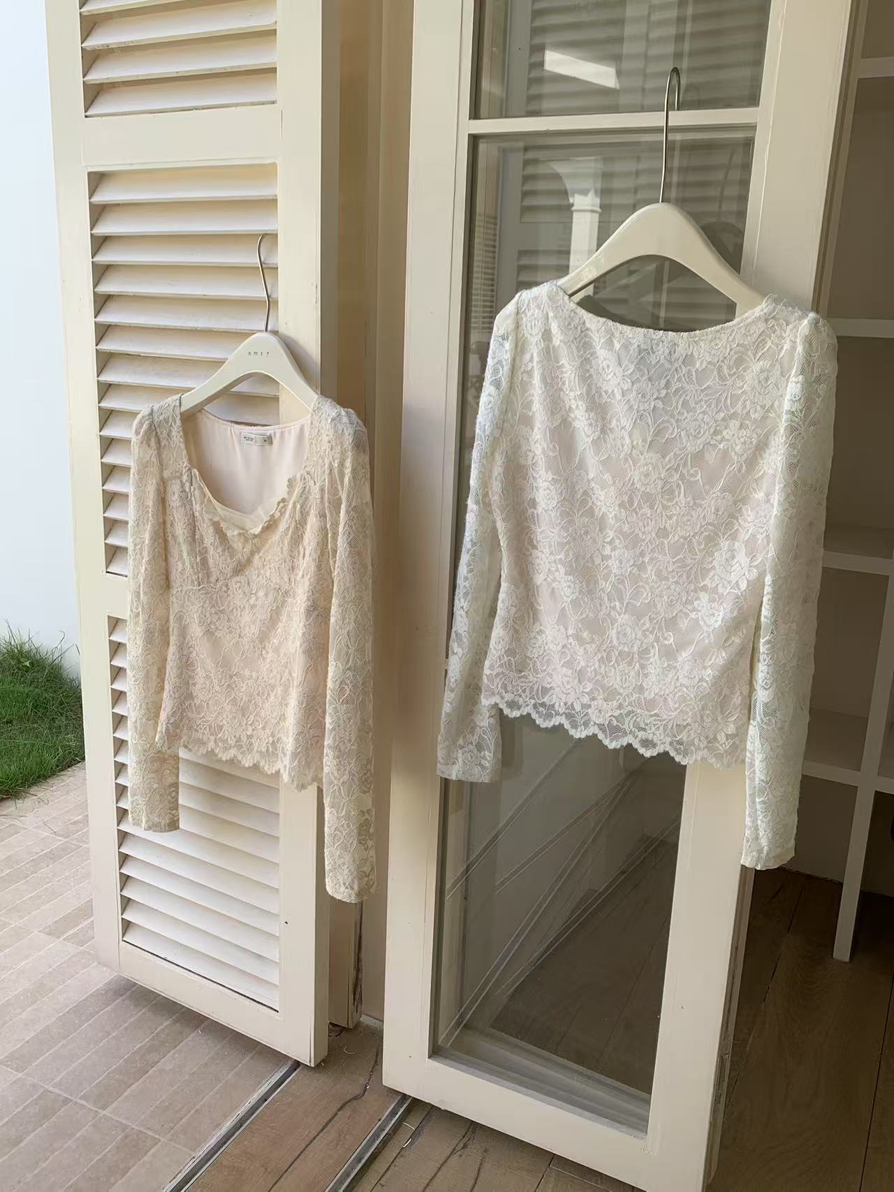 HELLO MILK TEE- 86954 百搭蕾絲衫