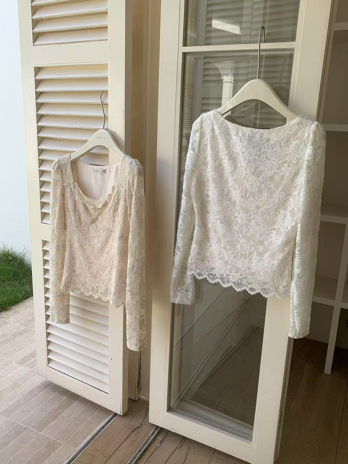 HELLO MILK TEE- 86954 百搭蕾絲衫