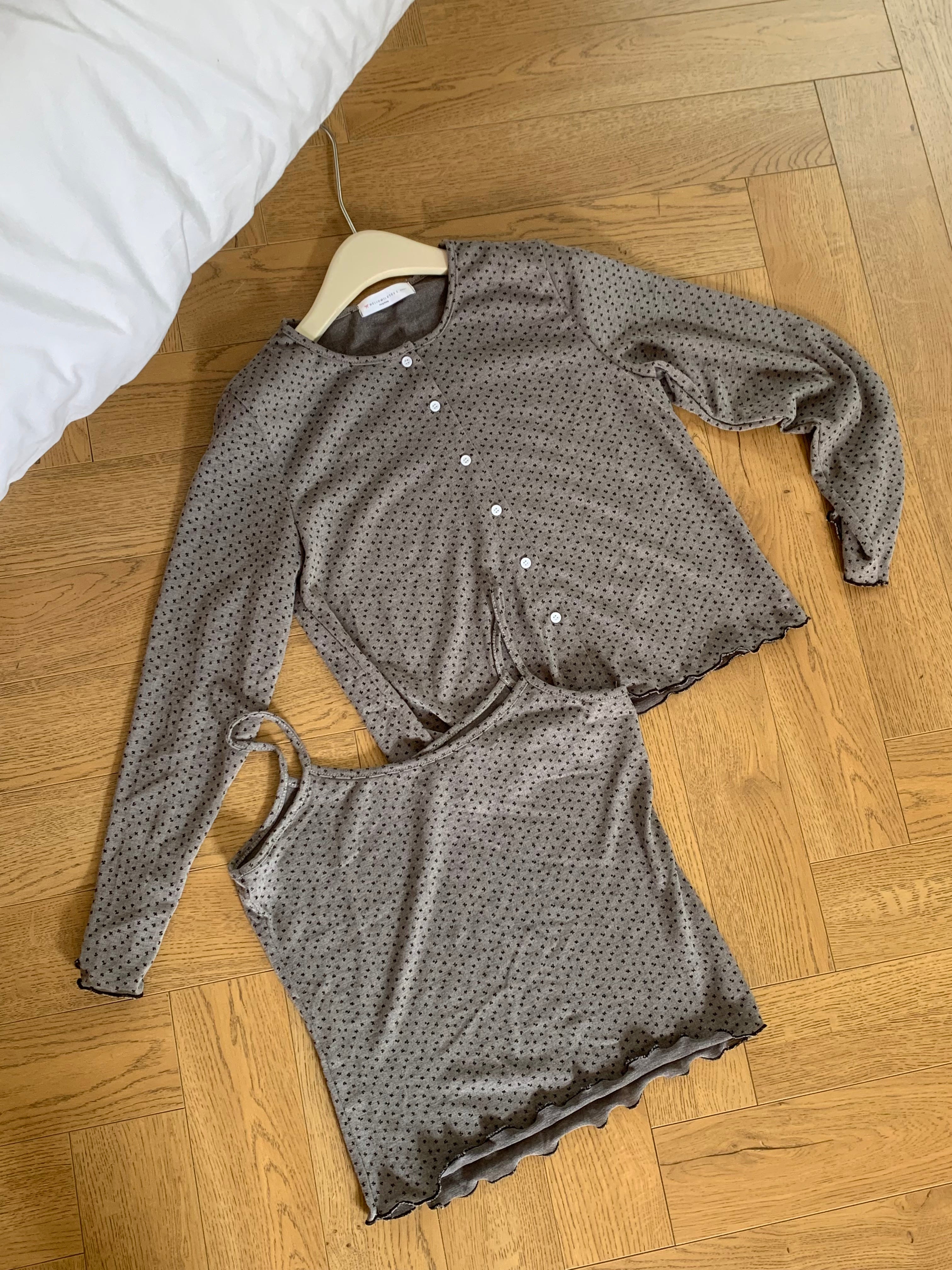 HELLO MILK TEE- 86983 韓系兩件套