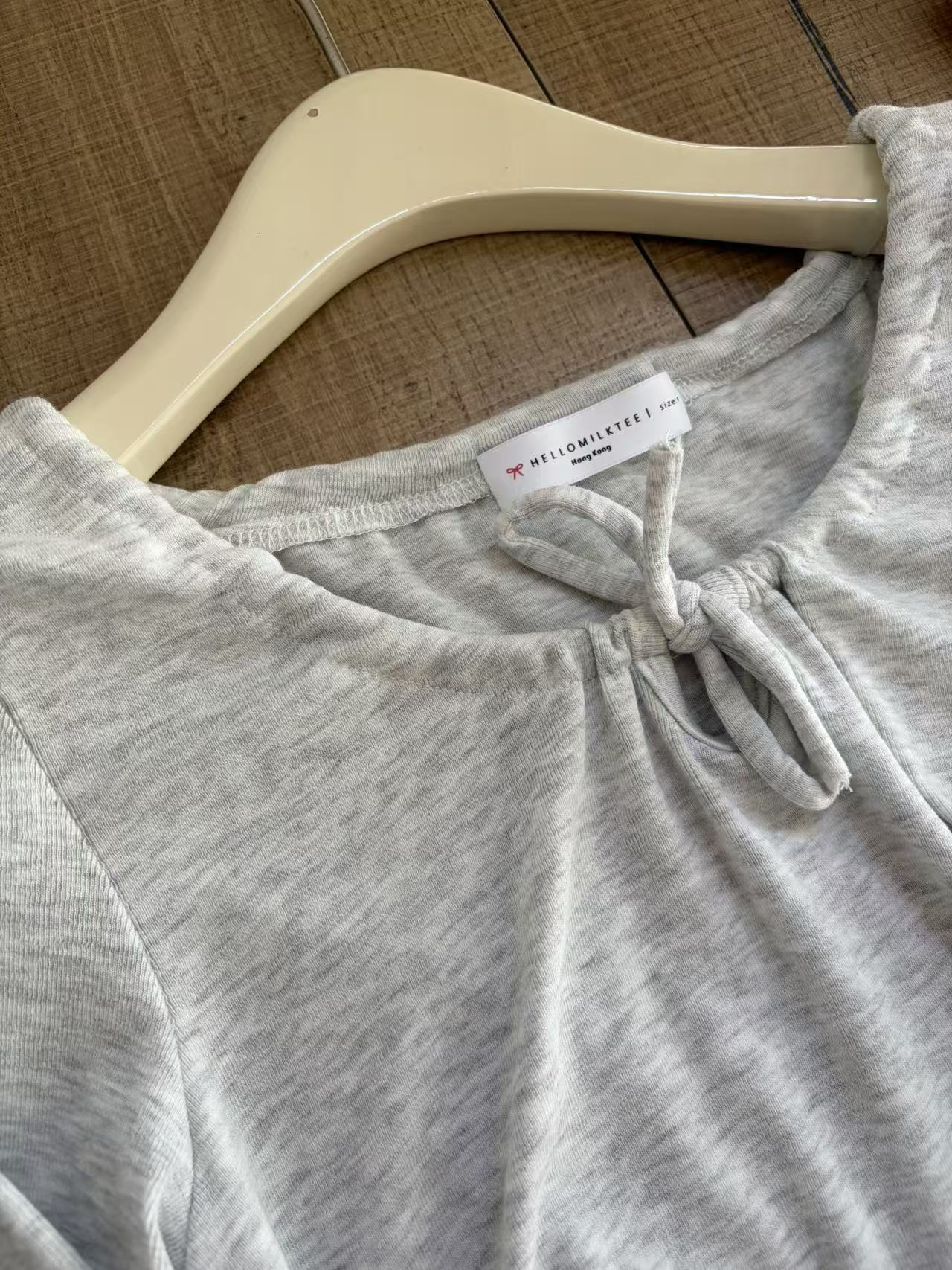 HELLO MILK TEE- 86971 百搭抽繩衫