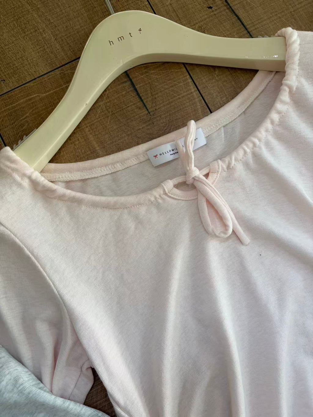 HELLO MILK TEE- 86971 百搭抽繩衫