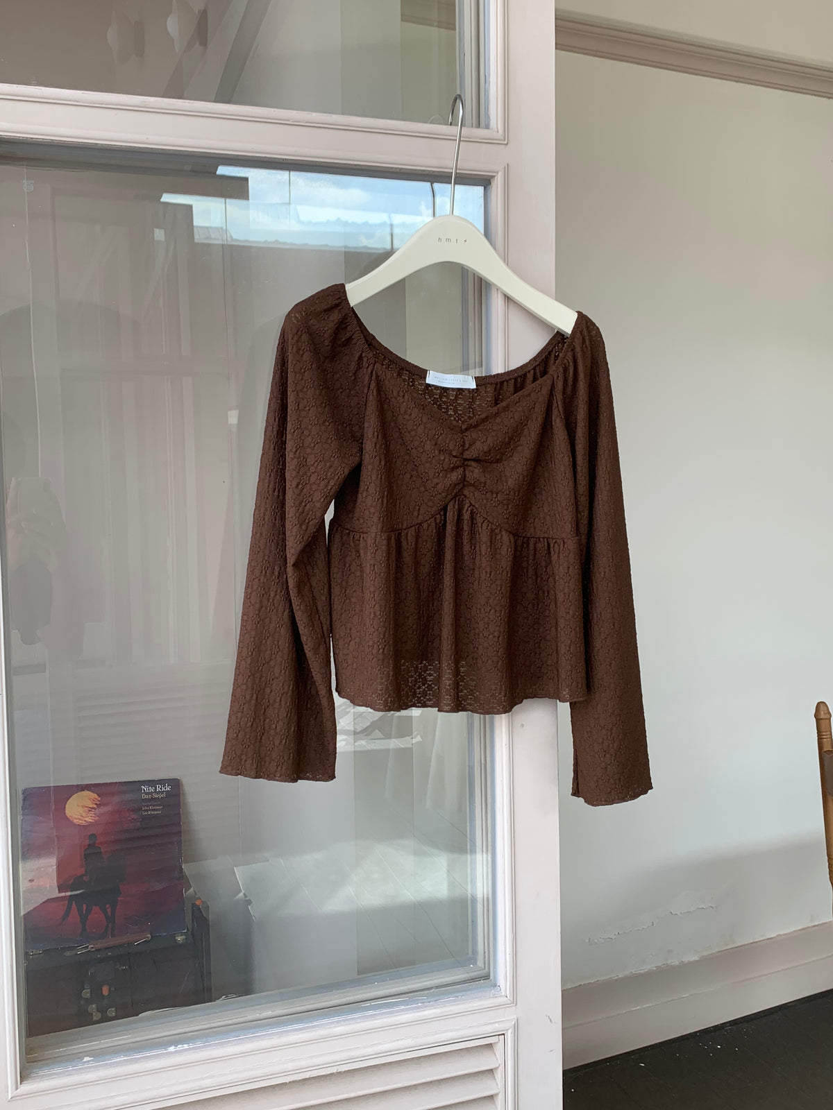 HELLO MILK TEE- 86990 提花長袖衫