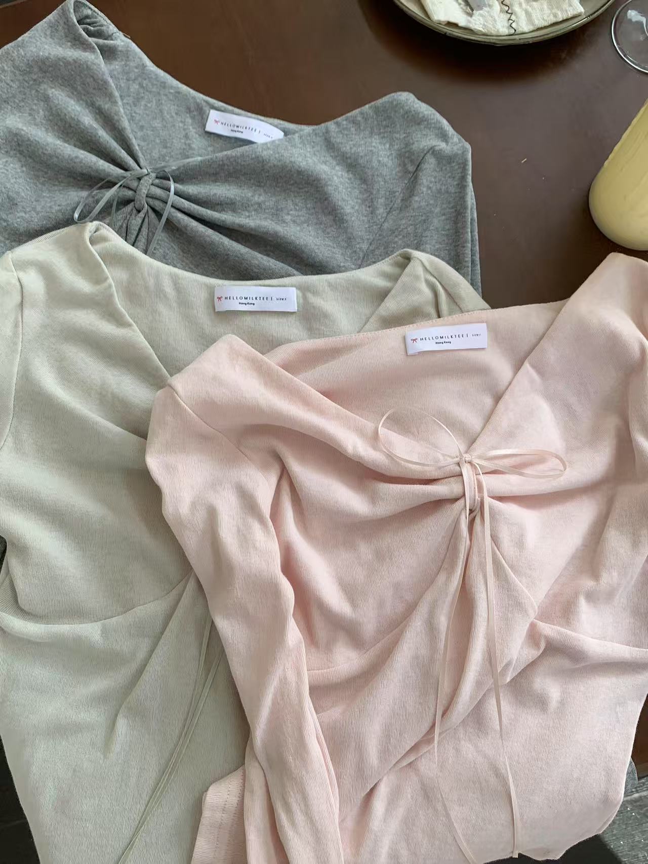 HELLO MILK TEE- 86991 質感上衣