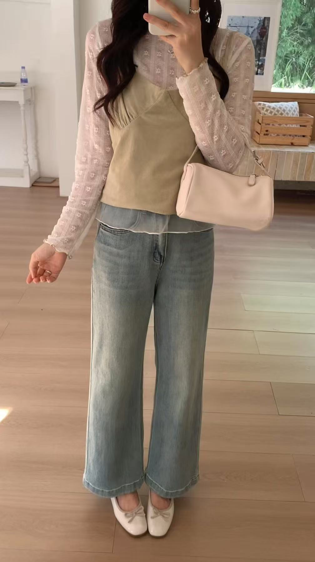 HELLO MILK TEE- 86934 木耳邊上衣