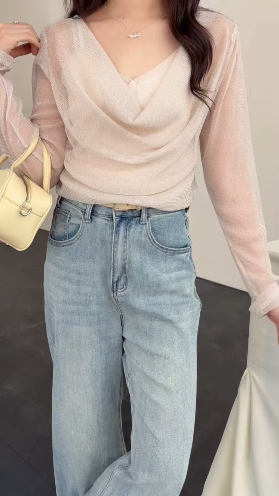 HELLO MILK TEE- 86944 細閃小衫